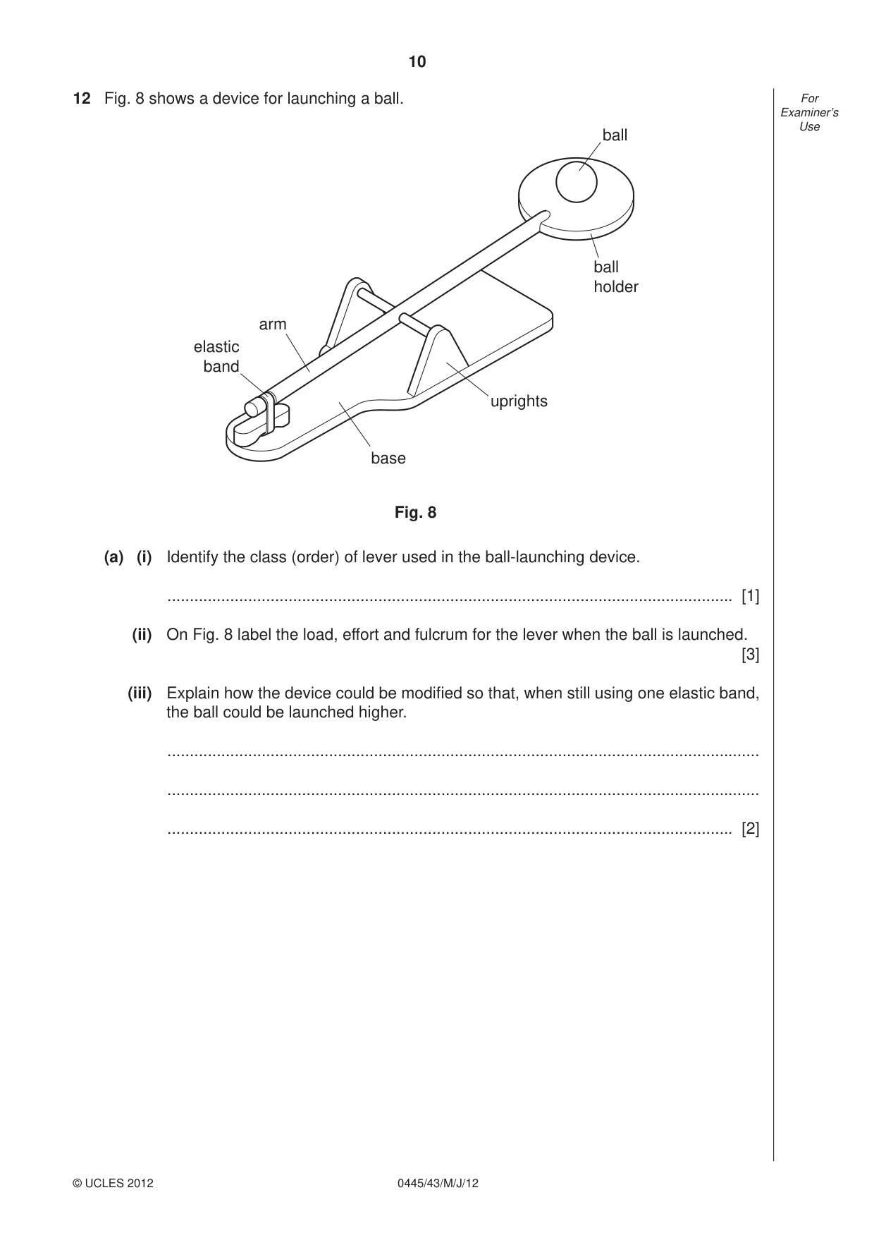 Cambridge IGCSE Design and Technology 0445 2012 May/June Paper 4 · Variant 3 question paper, page 10 of 16