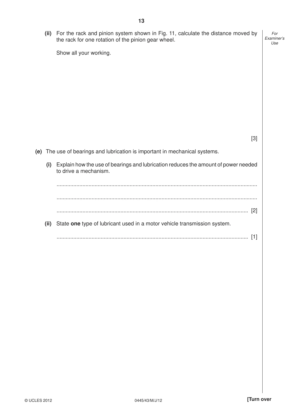 Cambridge IGCSE Design and Technology 0445 2012 May/June Paper 4 · Variant 3 question paper, page 13 of 16