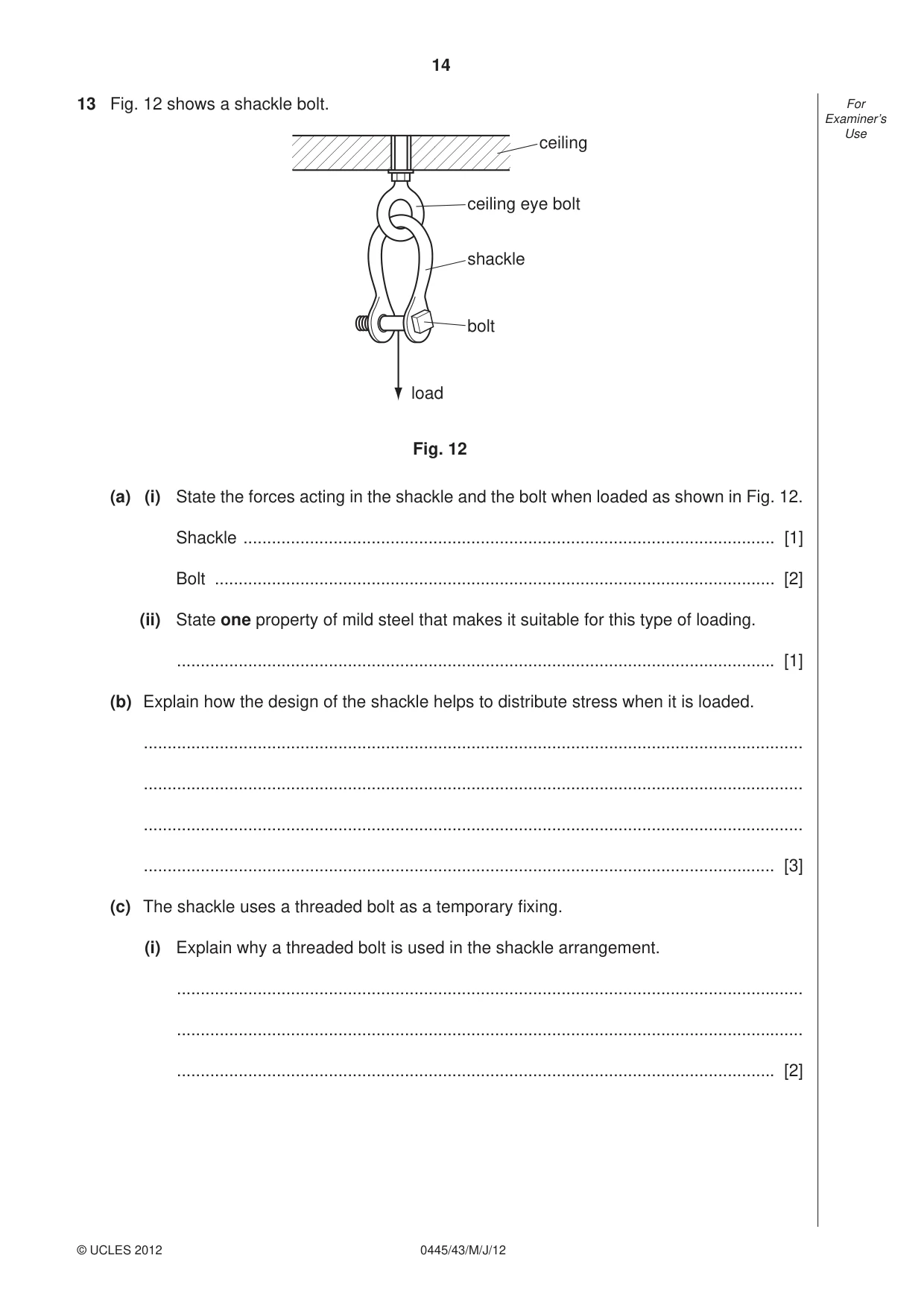 Cambridge IGCSE Design and Technology 0445 2012 May/June Paper 4 · Variant 3 question paper, page 14 of 16