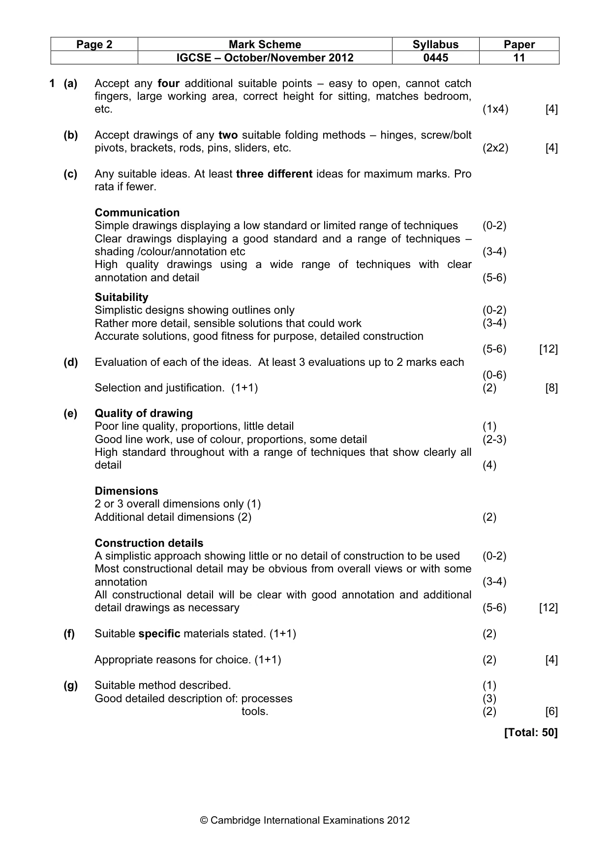 Mark scheme, page 2 of 4