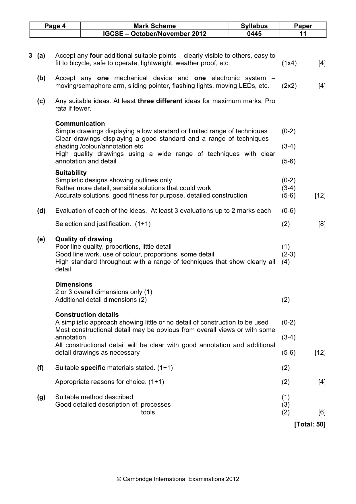 Mark scheme, page 4 of 4