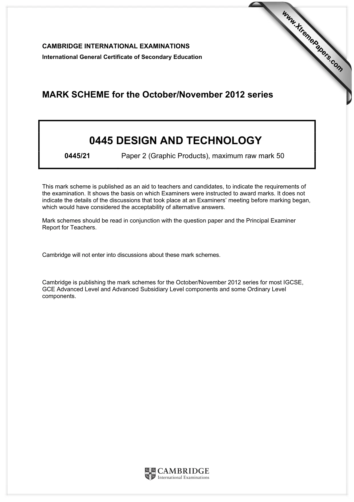 Mark scheme, page 1 of 4
