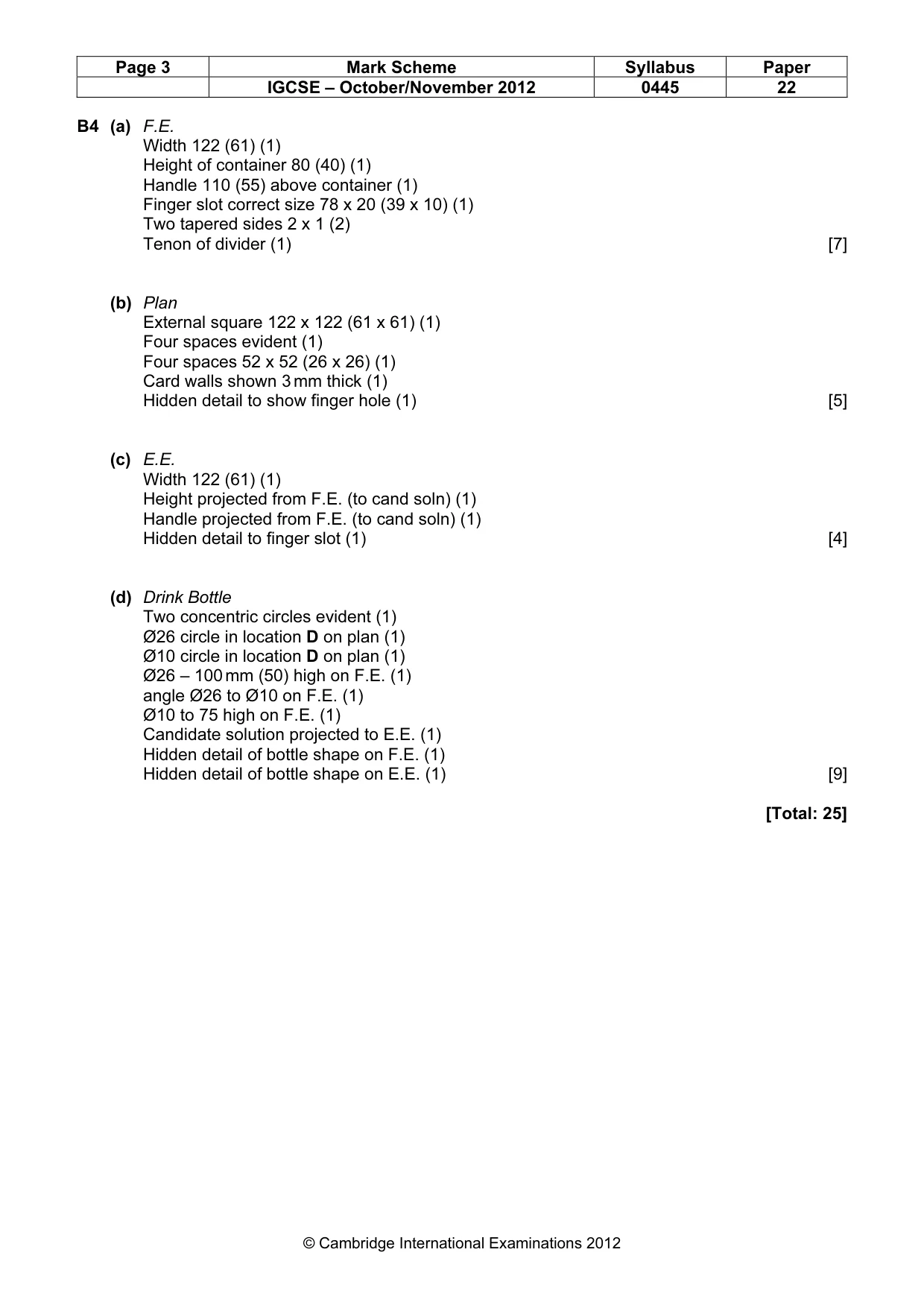 Mark scheme, page 3 of 4