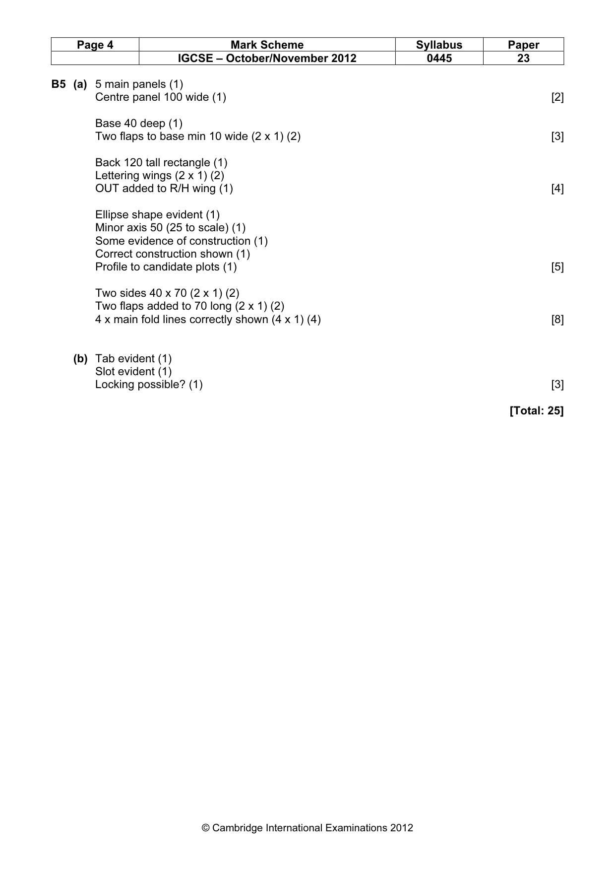 Mark scheme, page 4 of 4