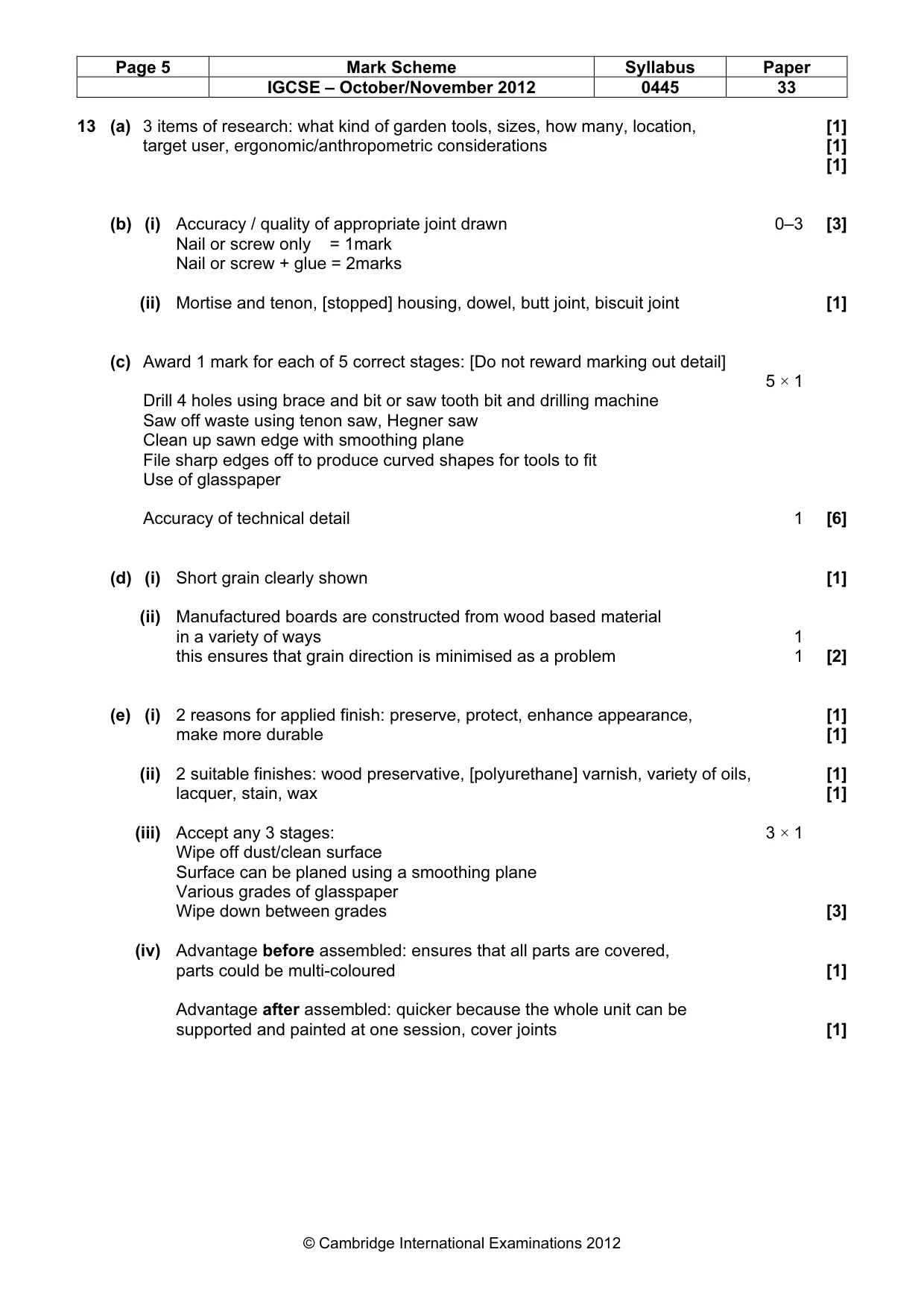 Mark scheme, page 5 of 5