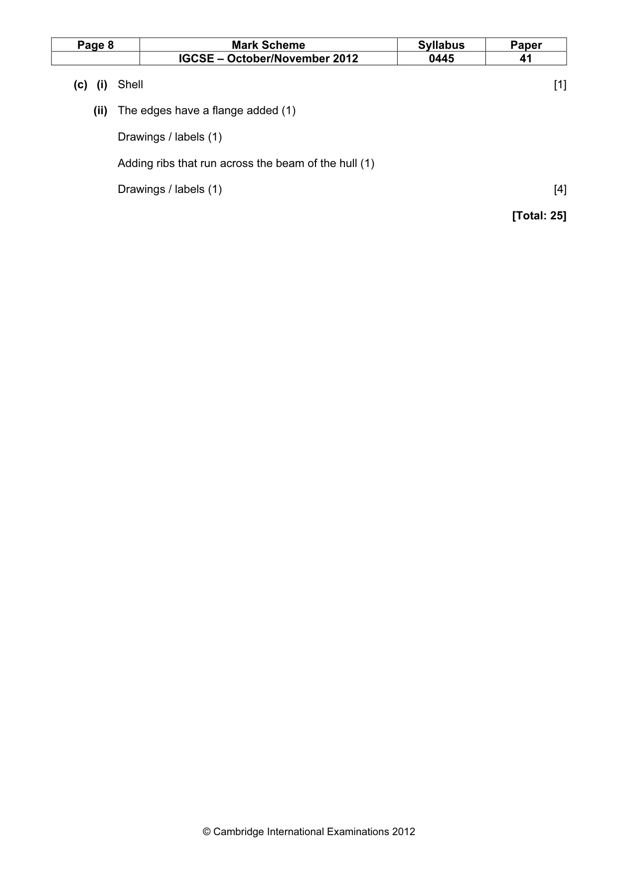 Mark scheme, page 8 of 8