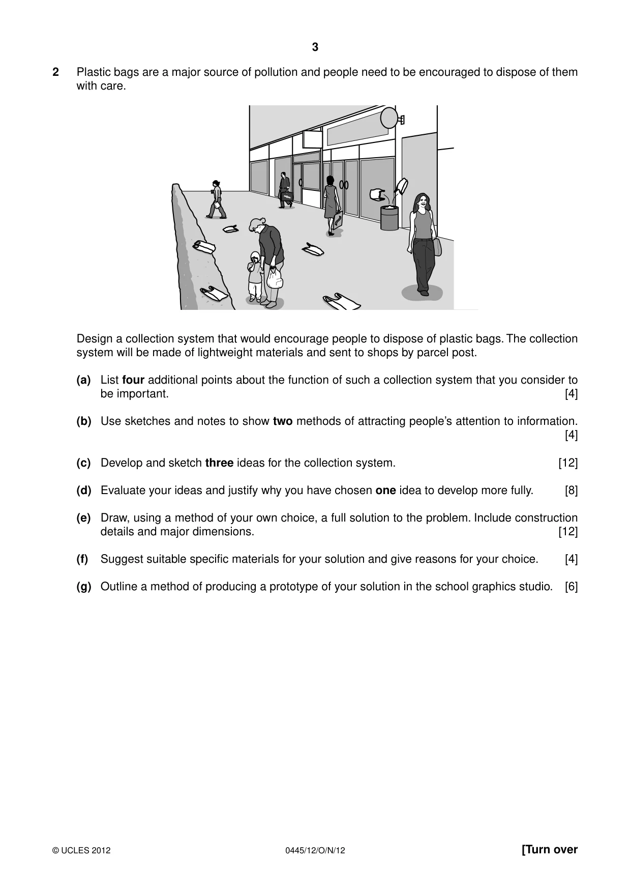 Cambridge IGCSE Design and Technology 0445 2012 Oct/Nov Paper 1 · Variant 2 question paper, page 3 of 4