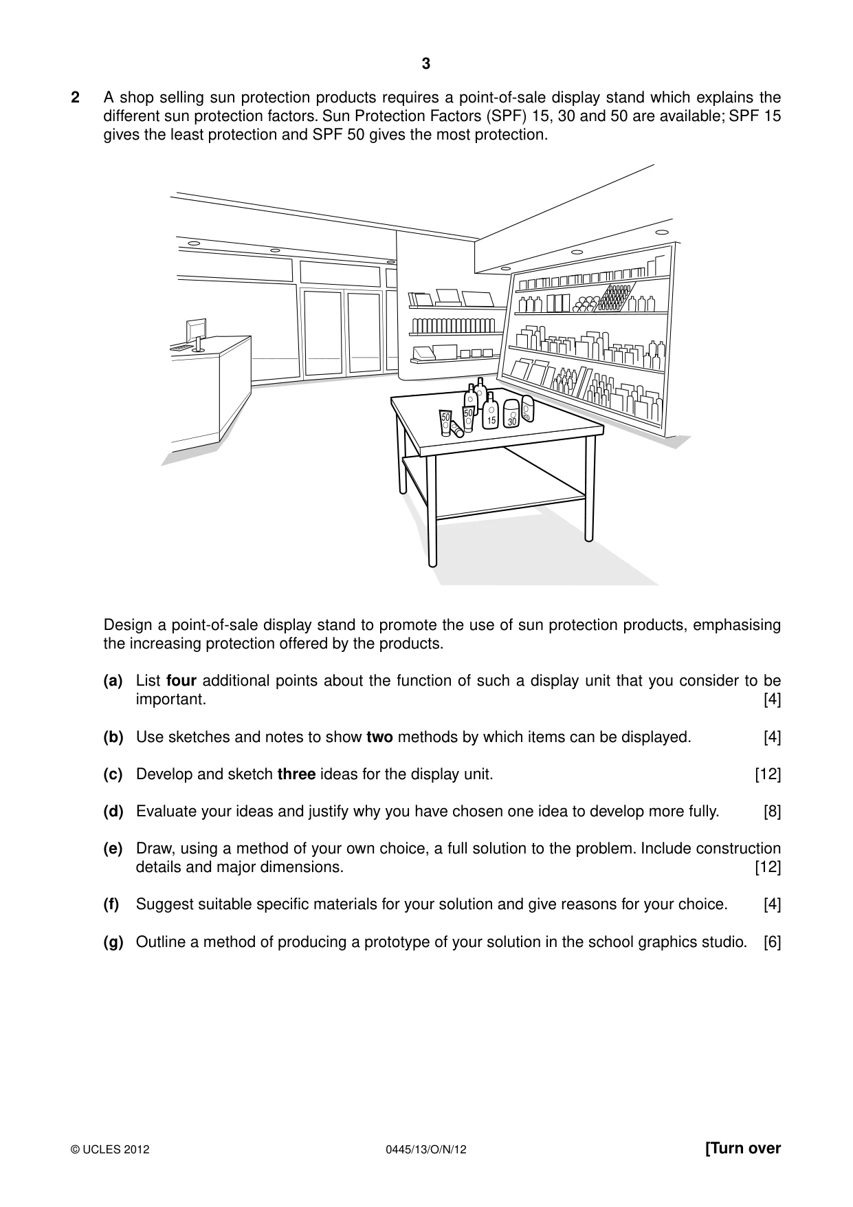 Cambridge IGCSE Design and Technology 0445 2012 Oct/Nov Paper 1 · Variant 3 question paper, page 3 of 4