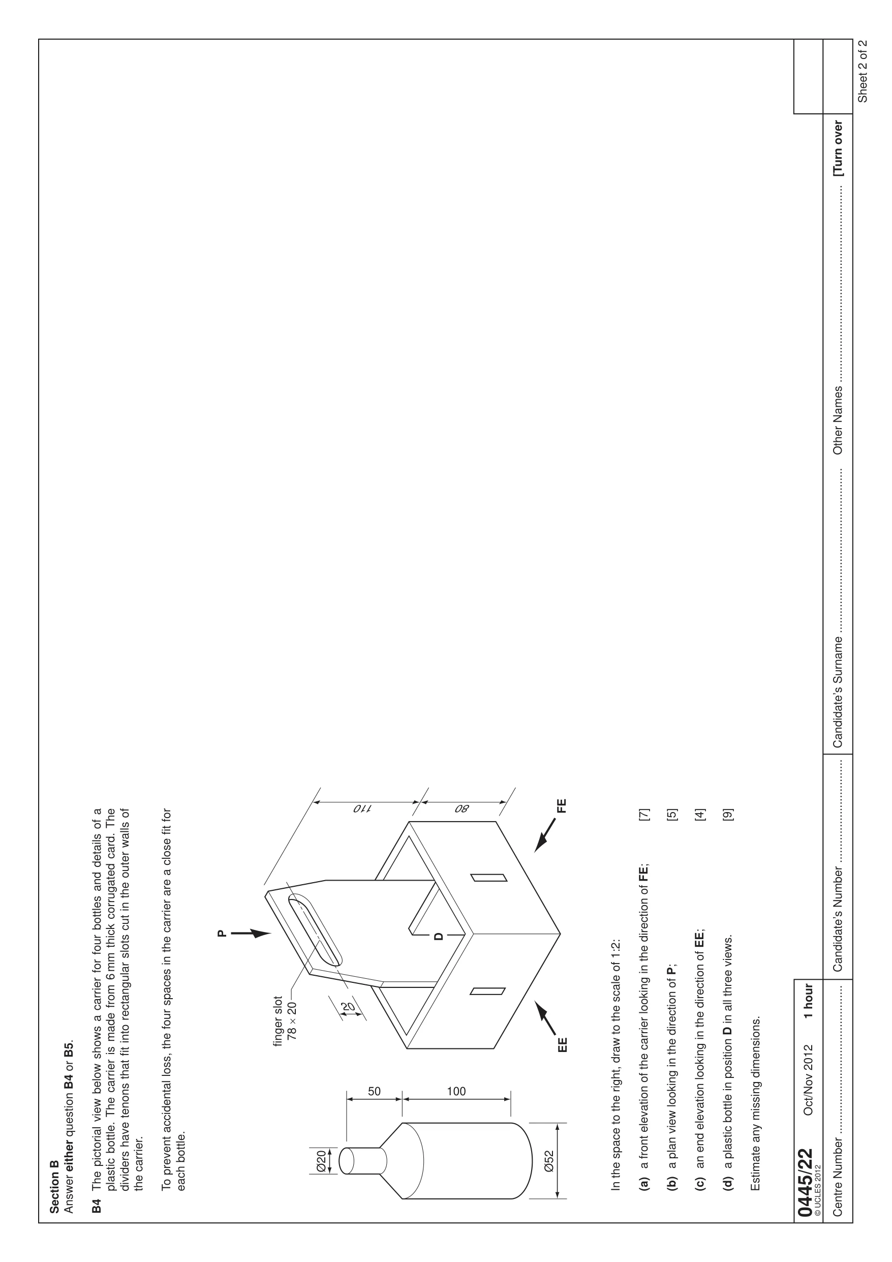 Cambridge IGCSE Design and Technology 0445 2012 Oct/Nov Paper 2 · Variant 2 question paper, page 3 of 4