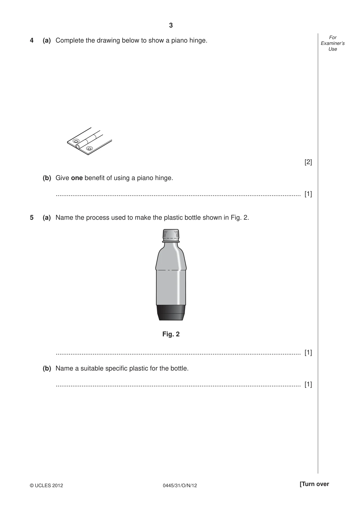 Cambridge IGCSE Design and Technology 0445 2012 Oct/Nov Paper 3 · Variant 1 question paper, page 3 of 16