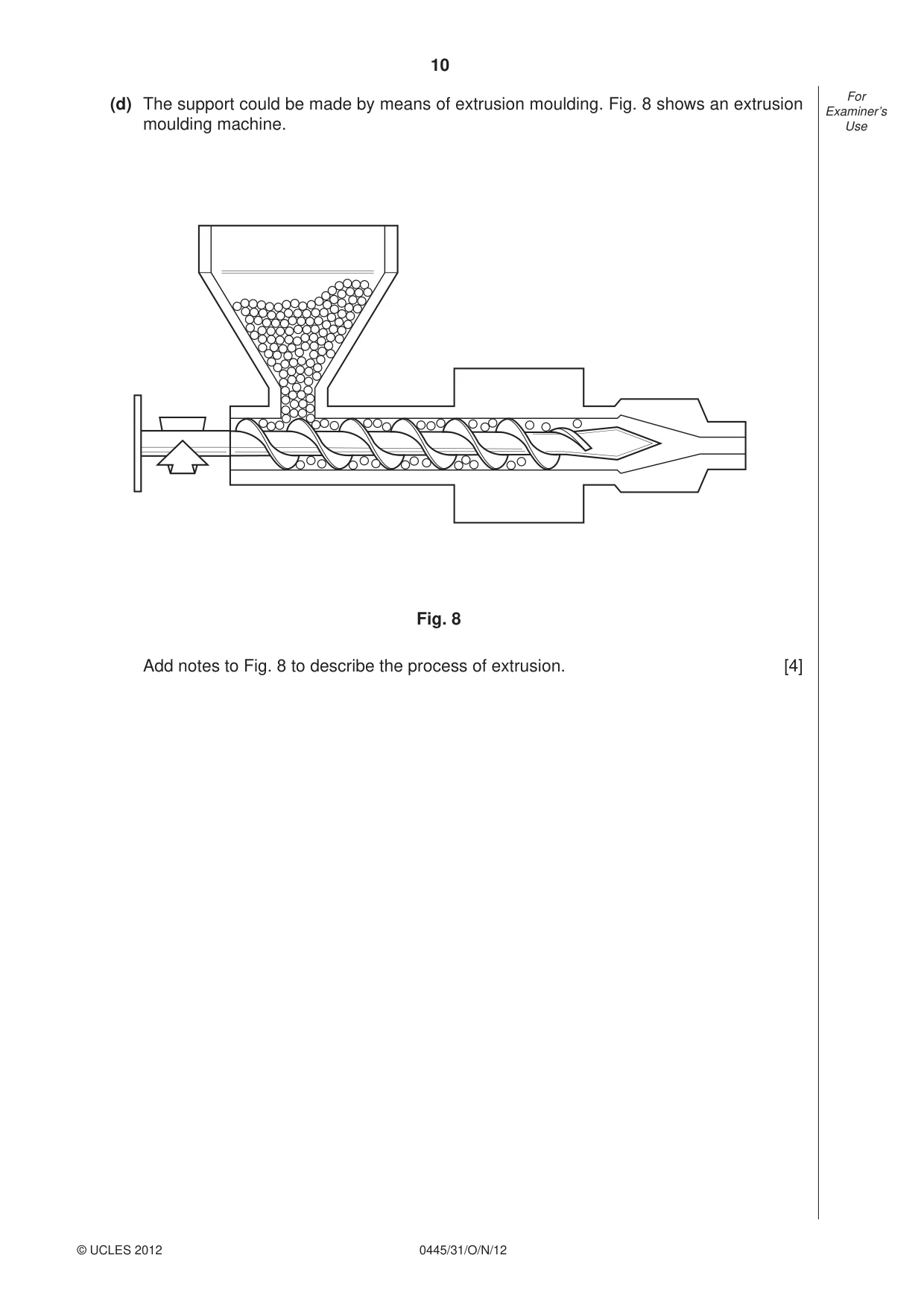 Cambridge IGCSE Design and Technology 0445 2012 Oct/Nov Paper 3 · Variant 1 question paper, page 10 of 16