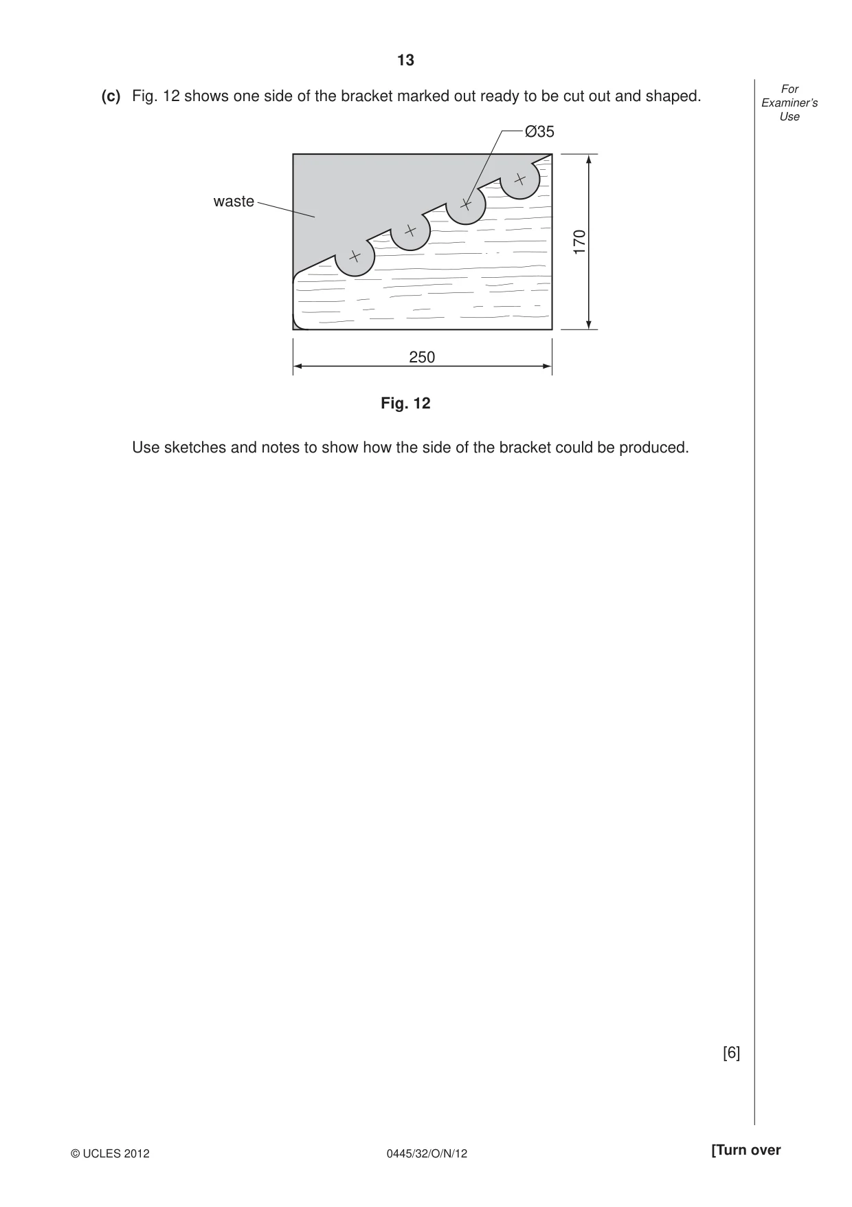 Cambridge IGCSE Design and Technology 0445 2012 Oct/Nov Paper 3 · Variant 2 question paper, page 13 of 16