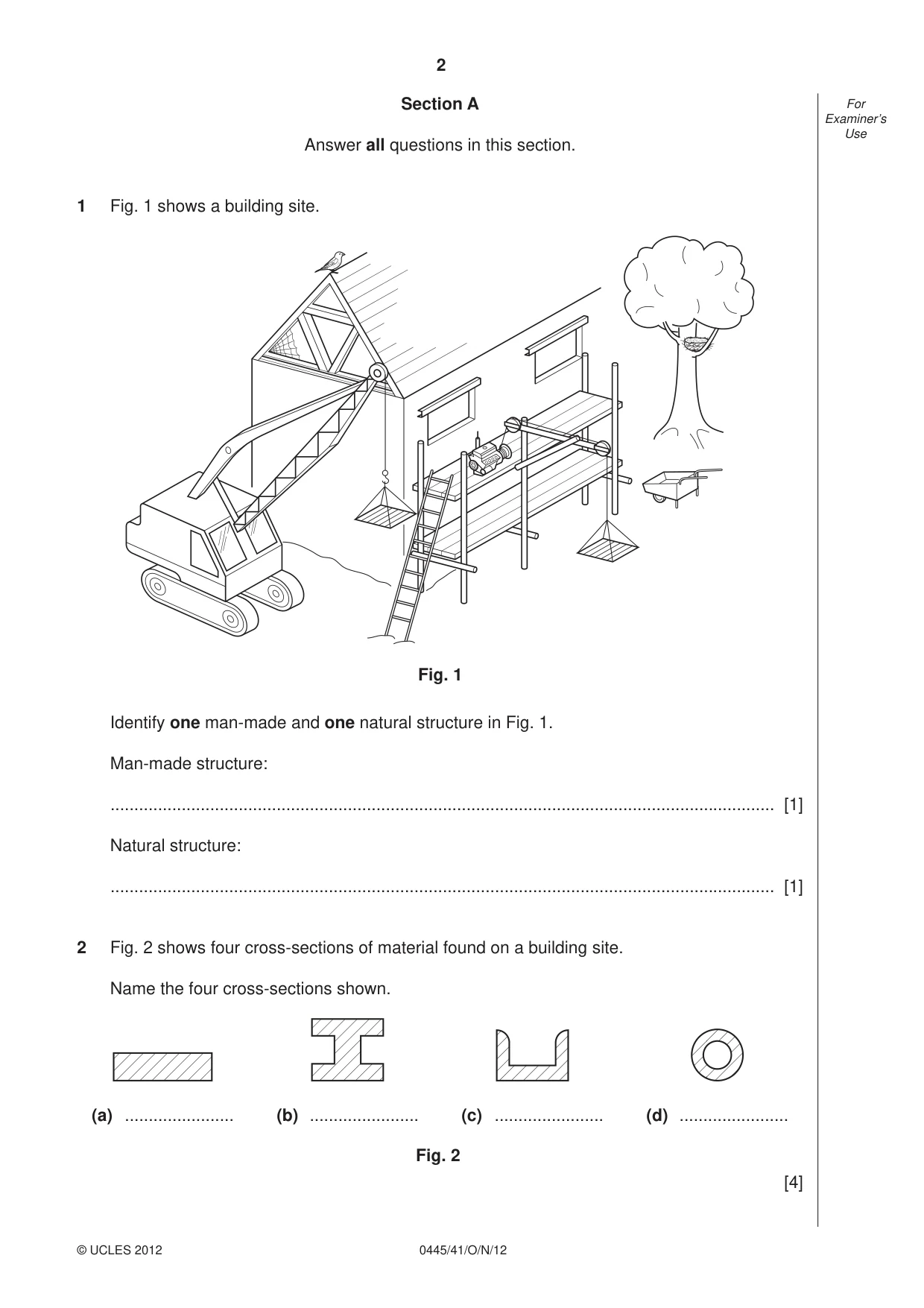 Cambridge IGCSE Design and Technology 0445 2012 Oct/Nov Paper 4 · Variant 1 question paper, page 2 of 16