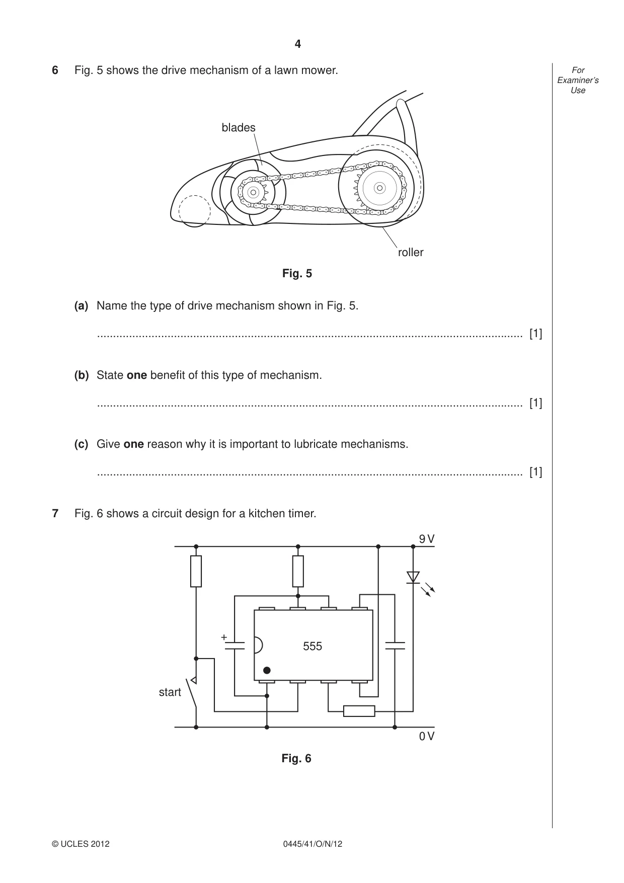 Cambridge IGCSE Design and Technology 0445 2012 Oct/Nov Paper 4 · Variant 1 question paper, page 4 of 16
