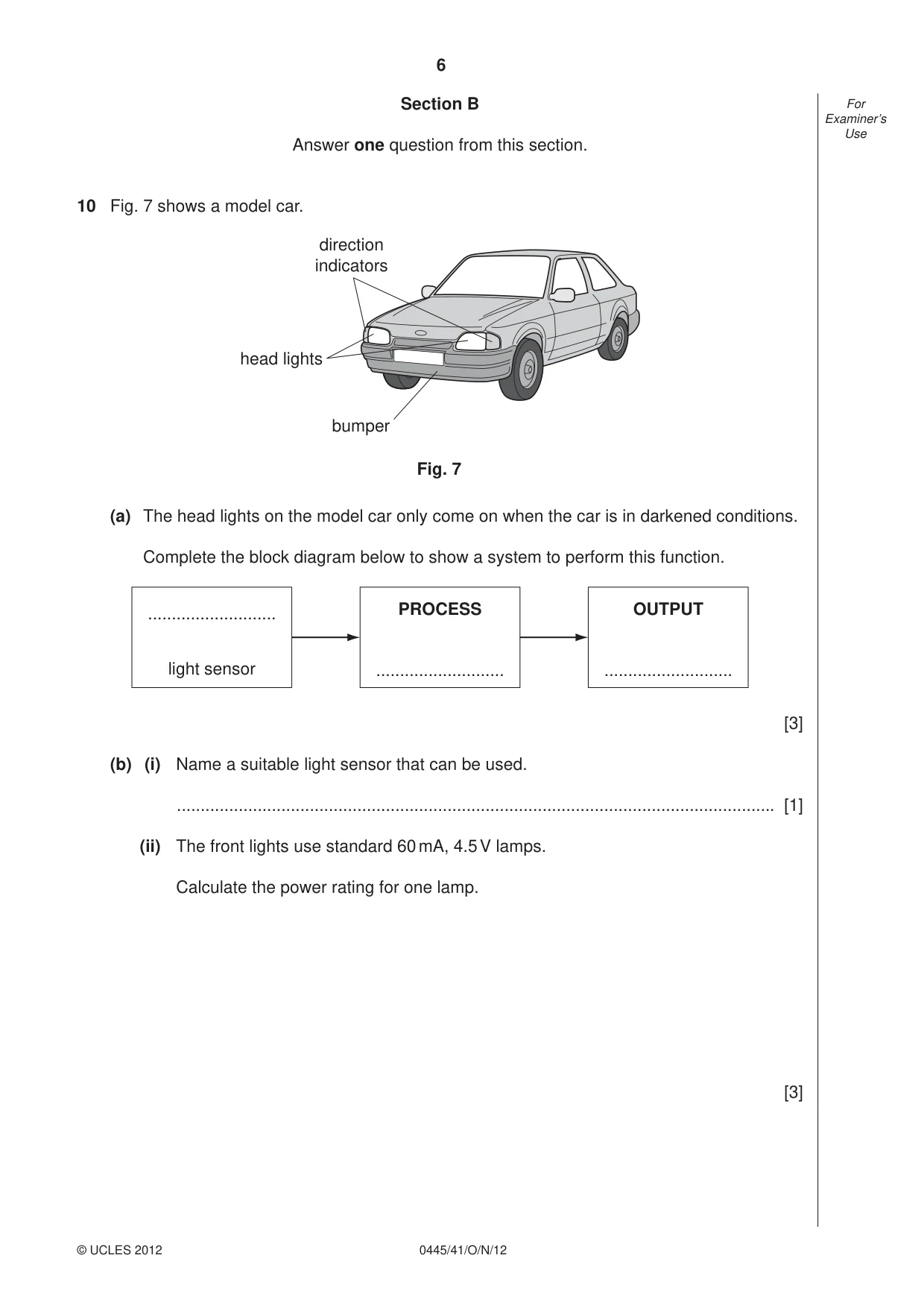 Cambridge IGCSE Design and Technology 0445 2012 Oct/Nov Paper 4 · Variant 1 question paper, page 6 of 16