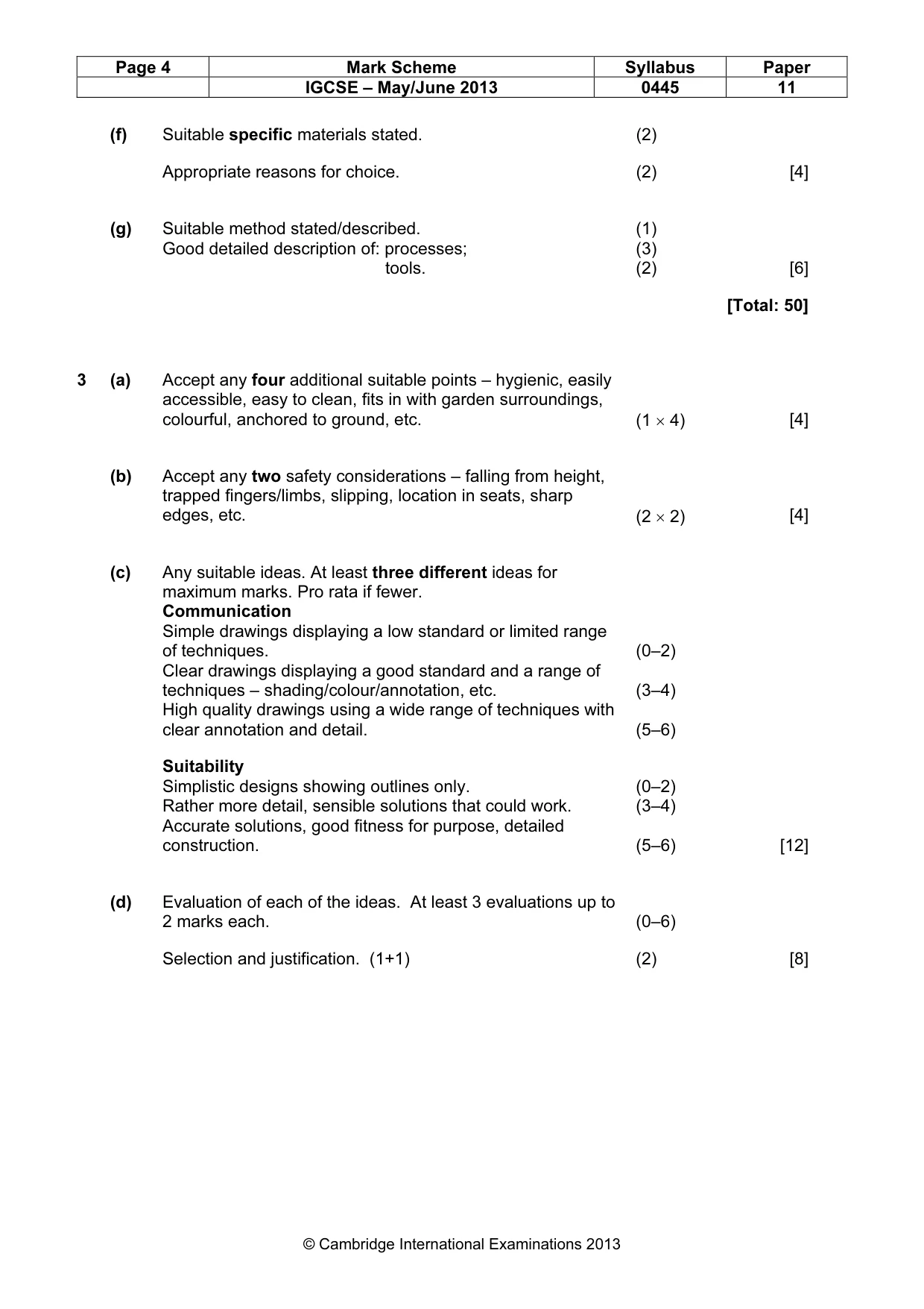 Mark scheme, page 4 of 5