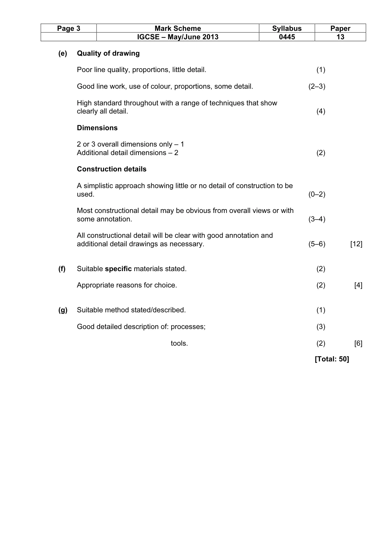 Mark scheme, page 3 of 7