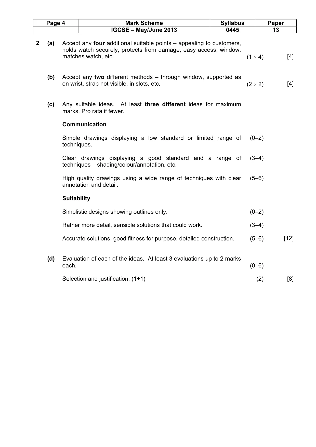Mark scheme, page 4 of 7