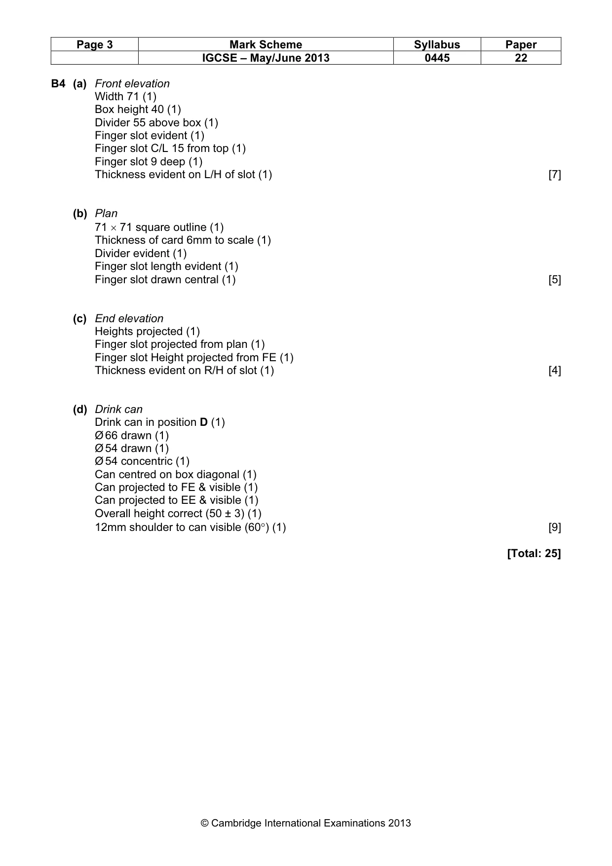 Mark scheme, page 3 of 4