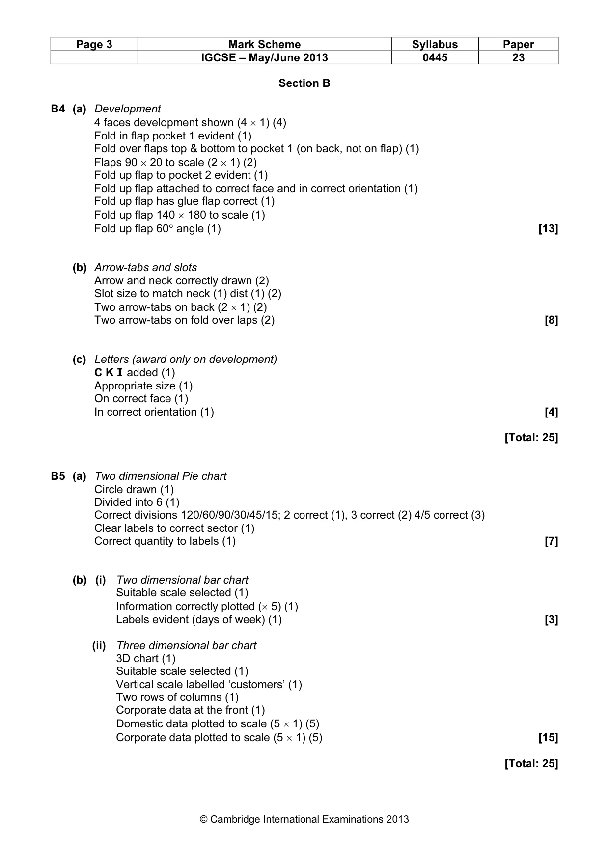 Mark scheme, page 3 of 3