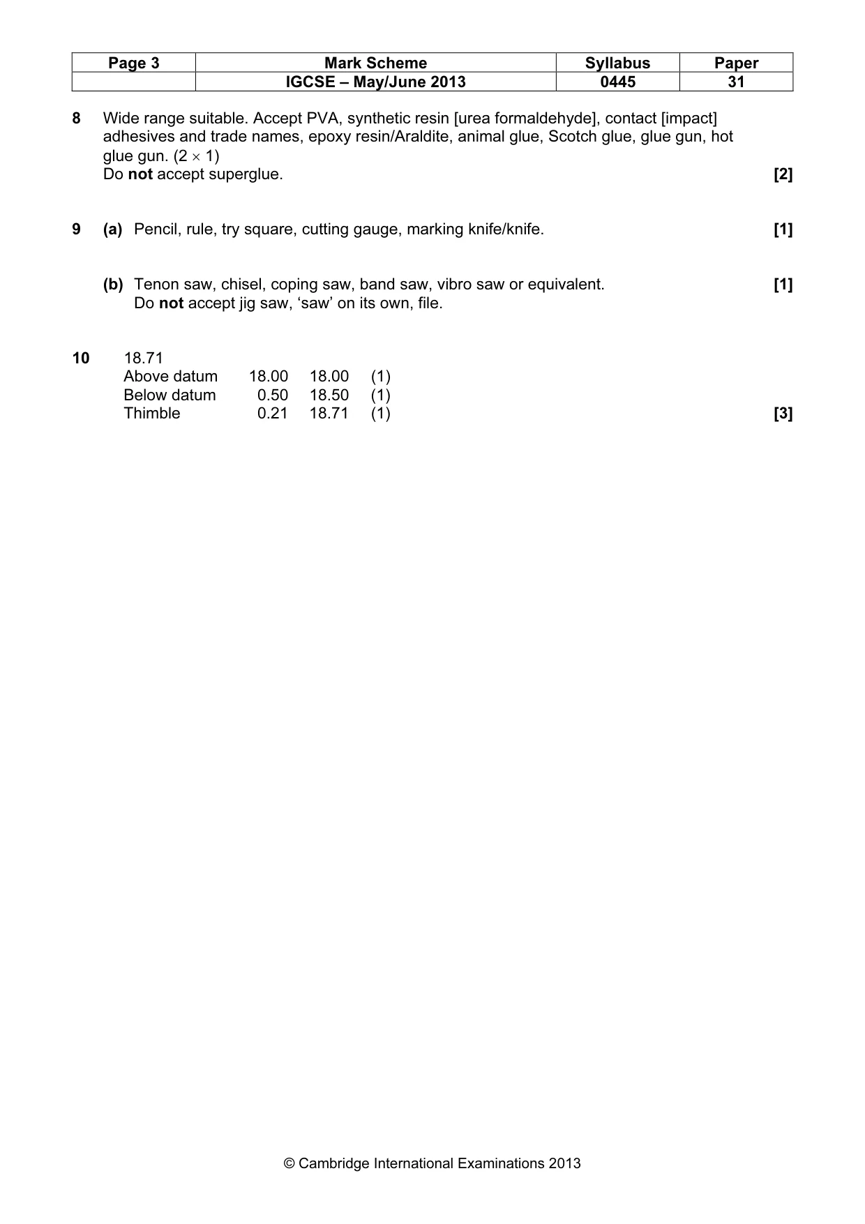 Mark scheme, page 3 of 7