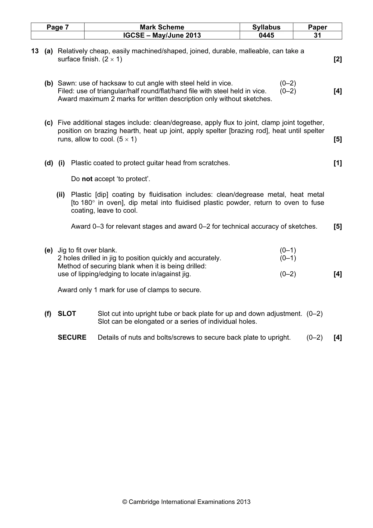 Mark scheme, page 7 of 7