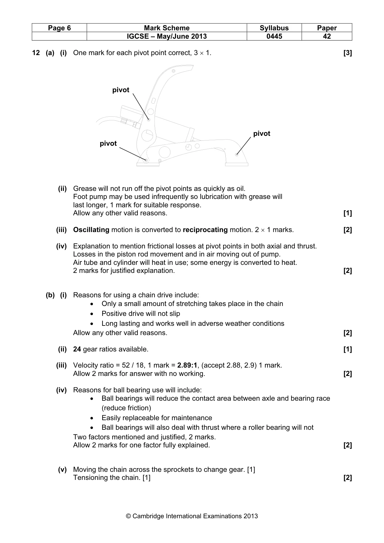Mark scheme, page 6 of 9
