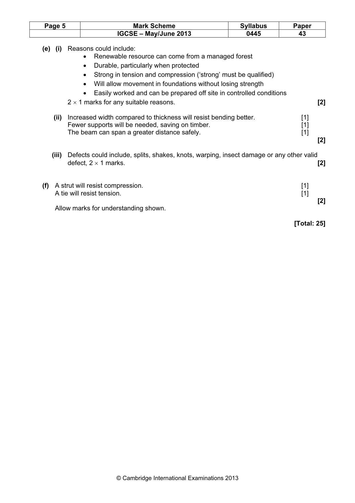 Mark scheme, page 5 of 9