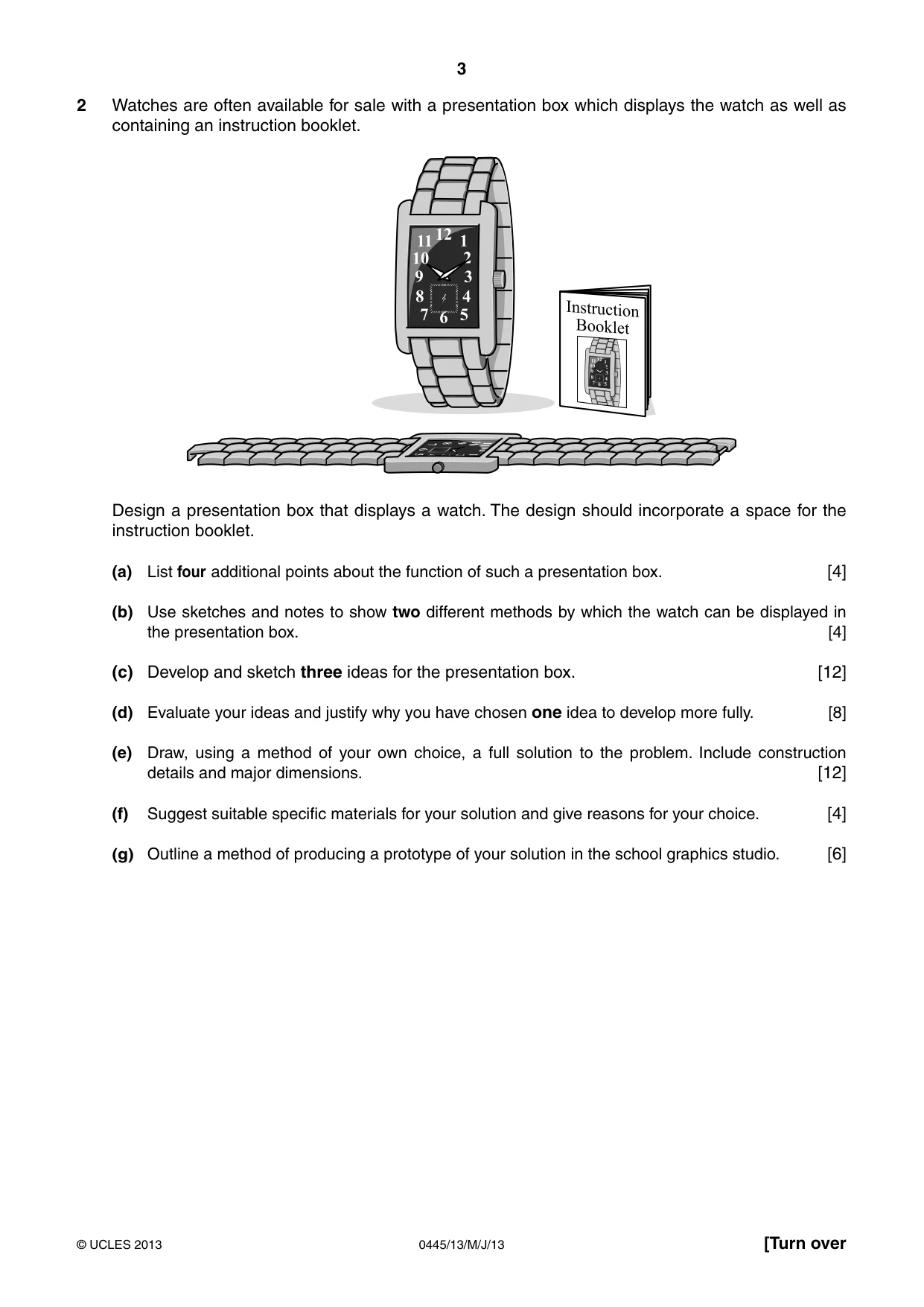 Cambridge IGCSE Design and Technology 0445 2013 May/June Paper 1 · Variant 3 question paper, page 3 of 4