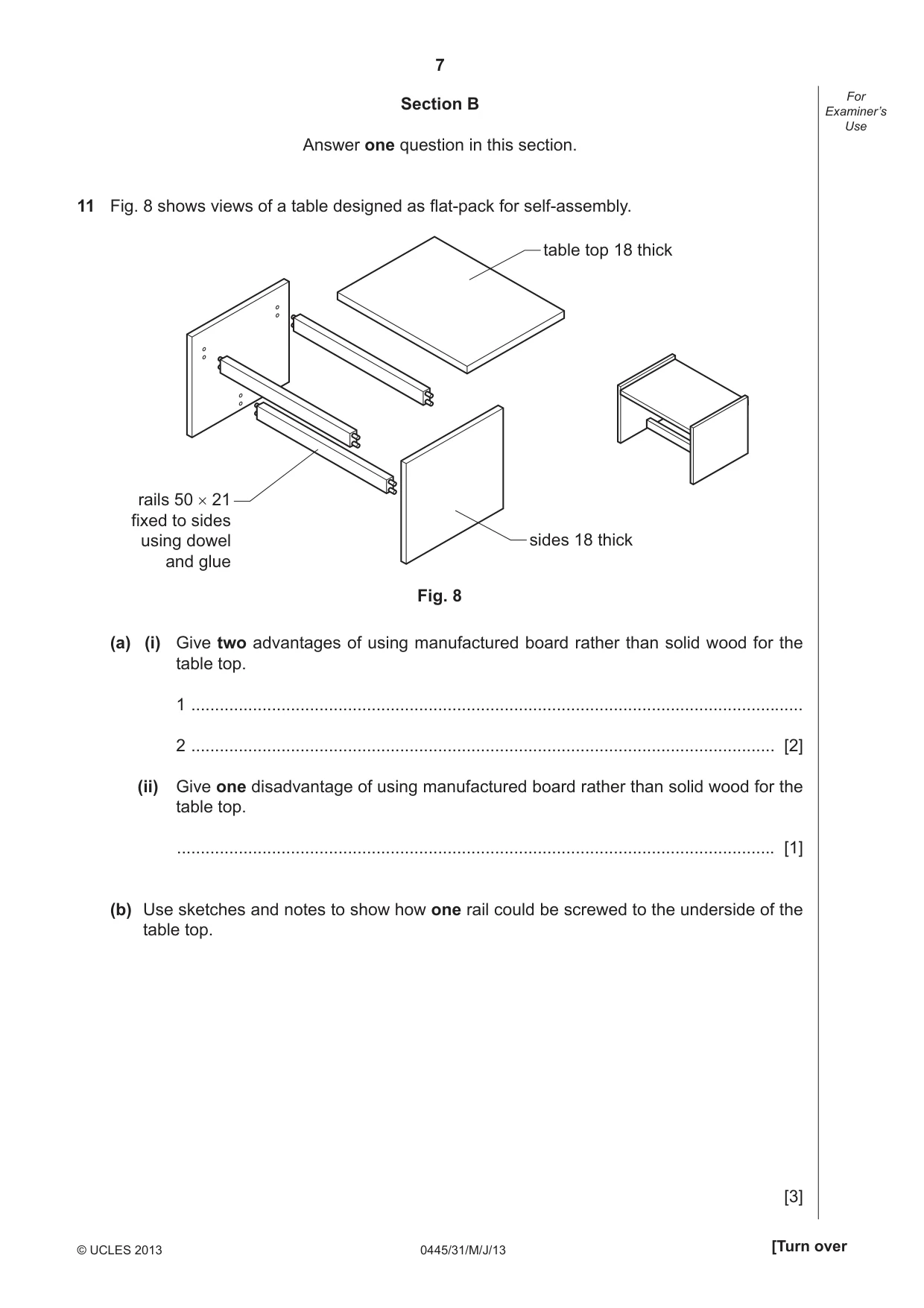 Cambridge IGCSE Design and Technology 0445 2013 May/June Paper 3 · Variant 1 question paper, page 7 of 16