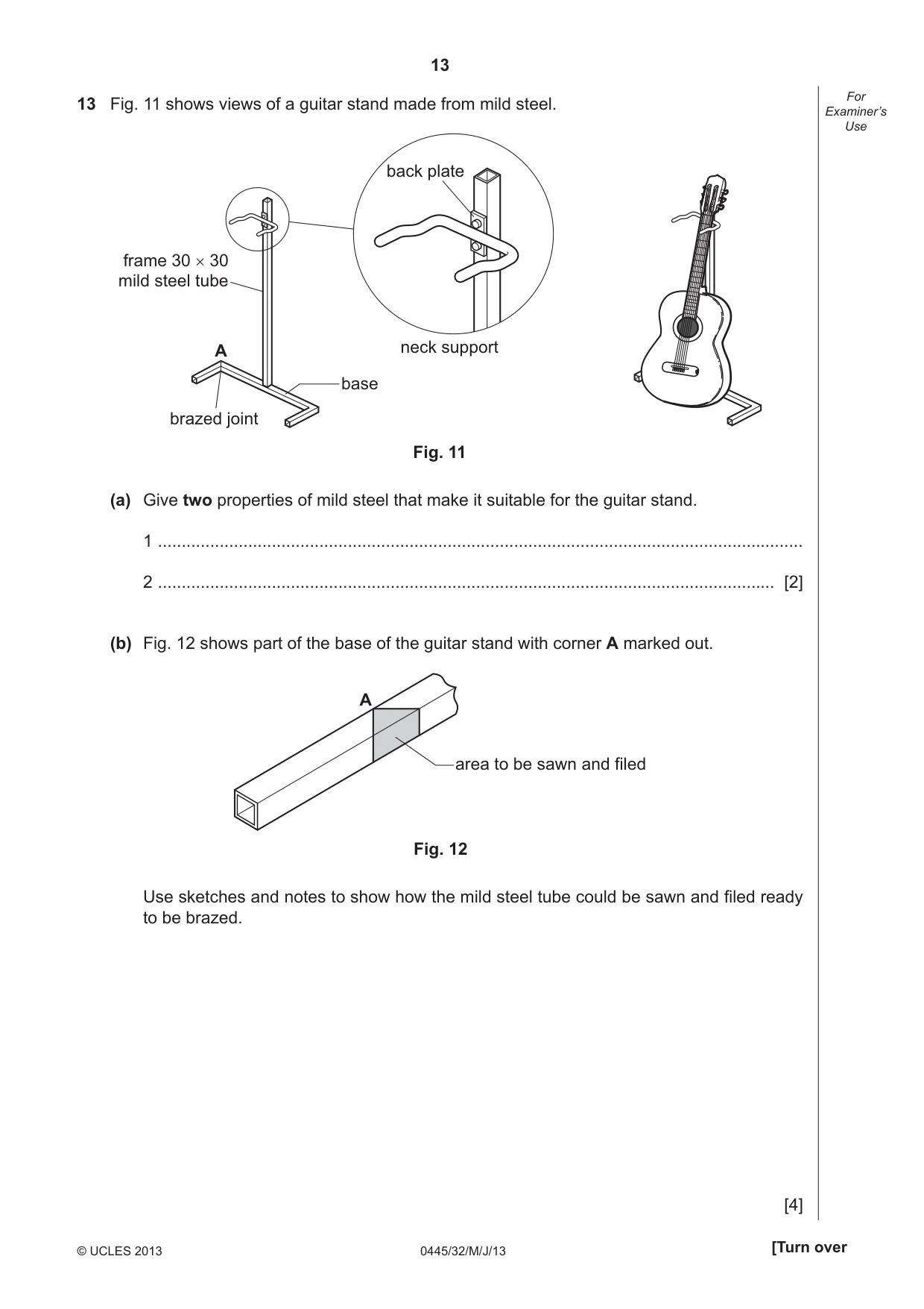 Cambridge IGCSE Design and Technology 0445 2013 May/June Paper 3 · Variant 2 question paper, page 13 of 16