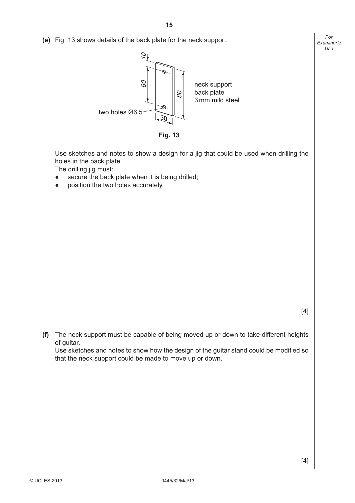 Cambridge IGCSE Design and Technology 0445 2013 May/June Paper 3 · Variant 2 question paper, page 15 of 16
