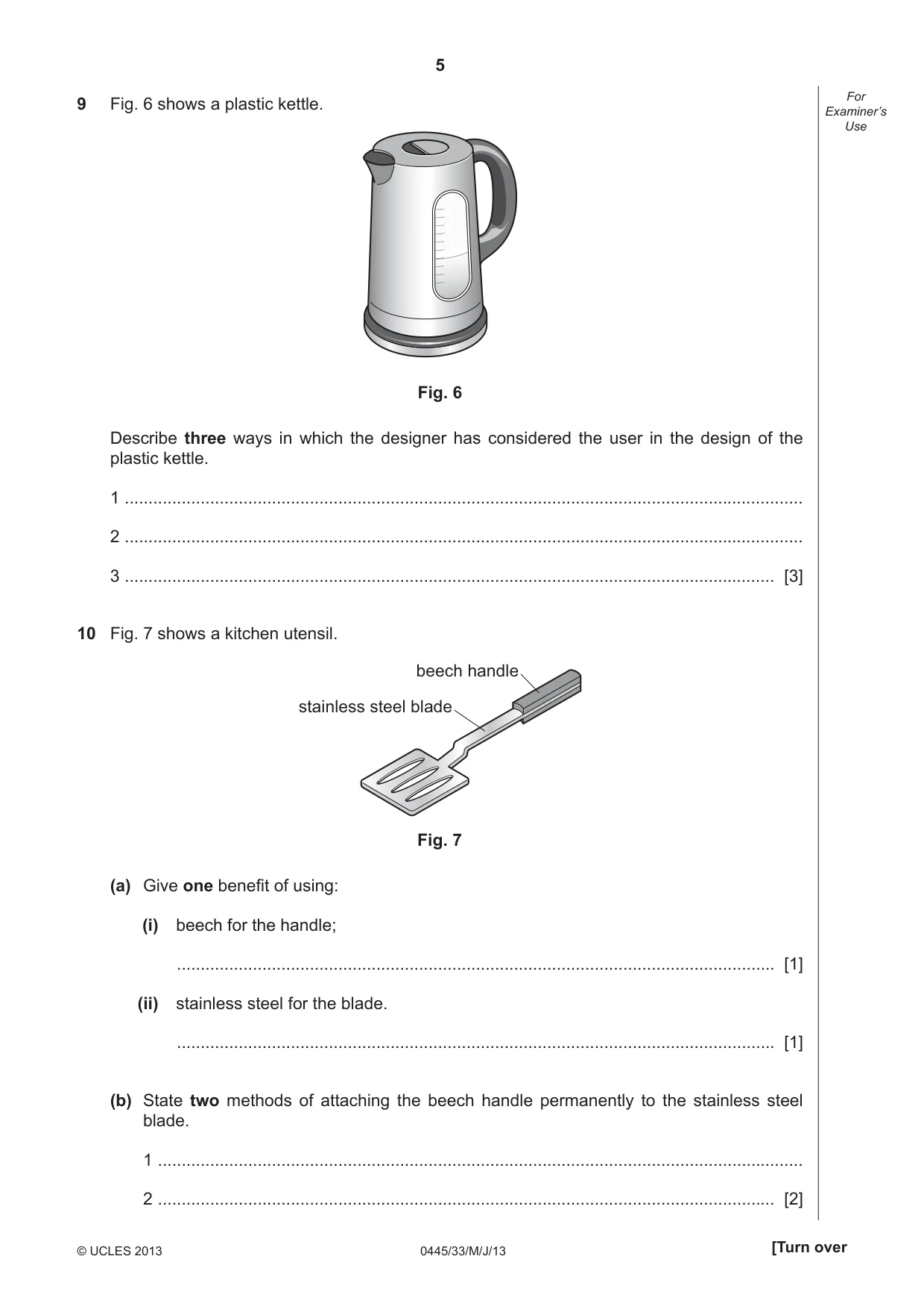 Cambridge IGCSE Design and Technology 0445 2013 May/June Paper 3 · Variant 3 question paper, page 5 of 16