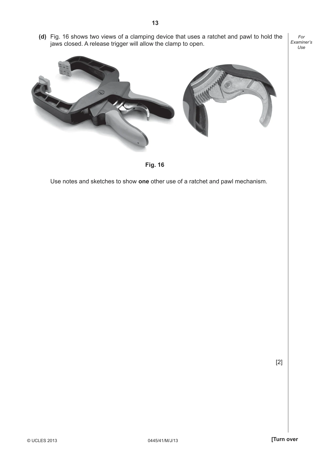 Cambridge IGCSE Design and Technology 0445 2013 May/June Paper 4 · Variant 1 question paper, page 13 of 20