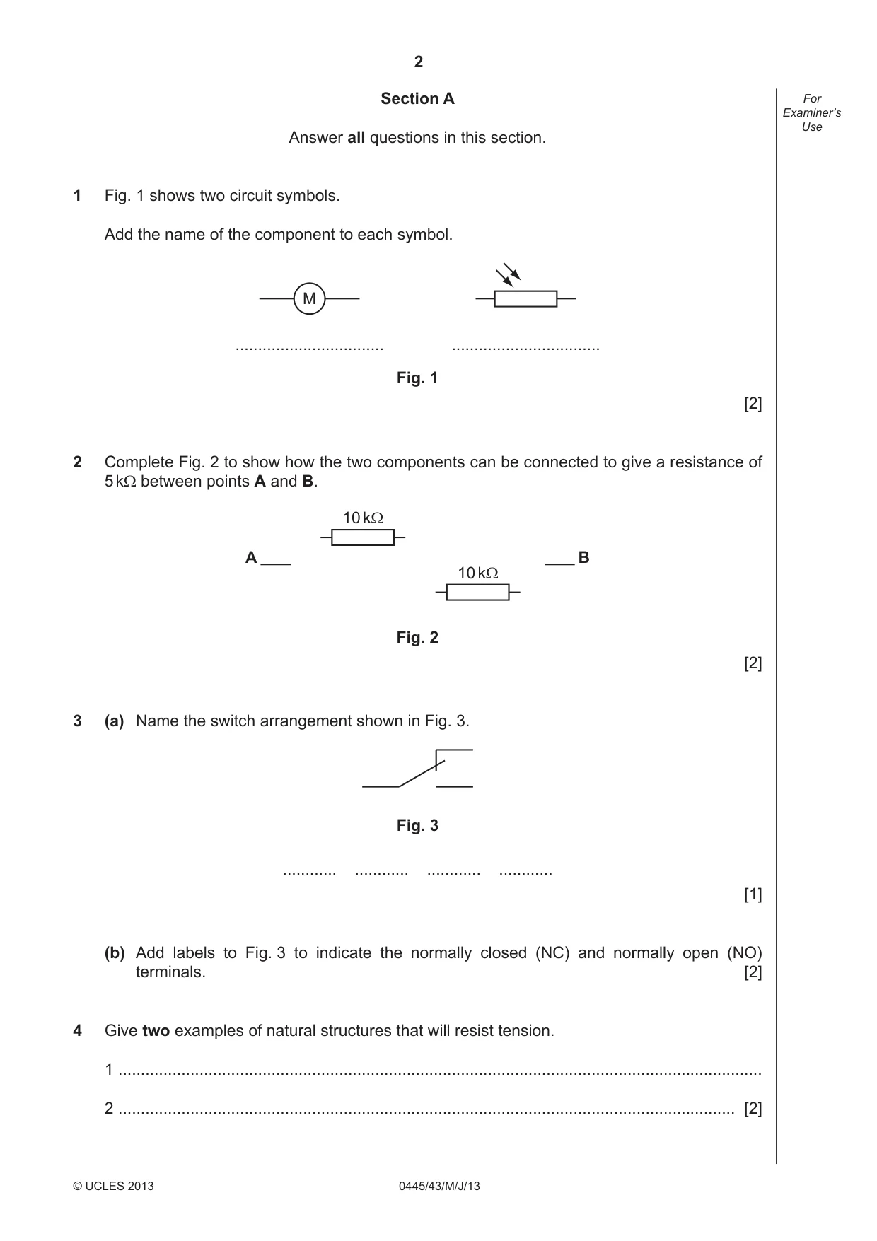 Cambridge IGCSE Design and Technology 0445 2013 May/June Paper 4 · Variant 3 question paper, page 2 of 20