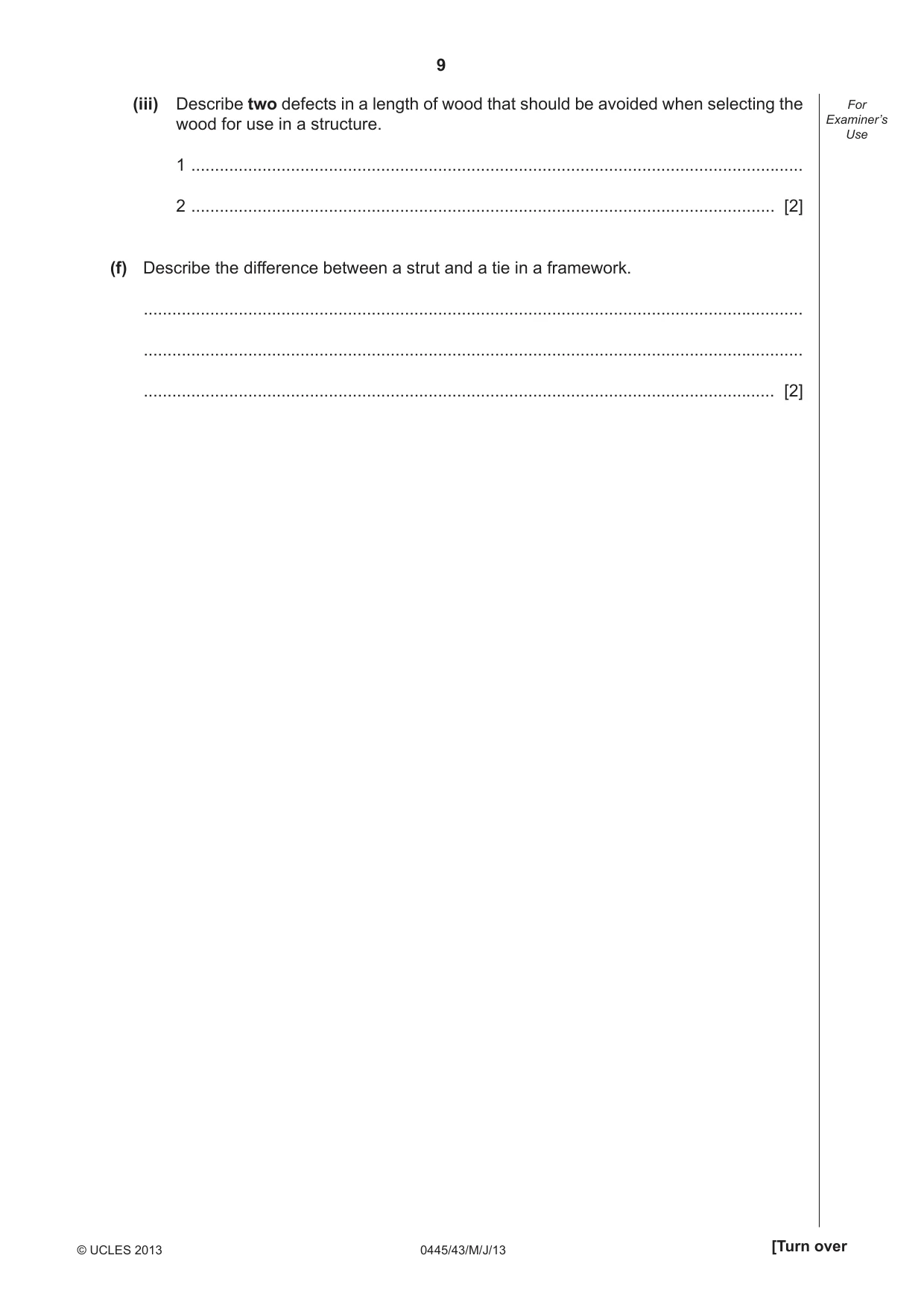 Cambridge IGCSE Design and Technology 0445 2013 May/June Paper 4 · Variant 3 question paper, page 9 of 20