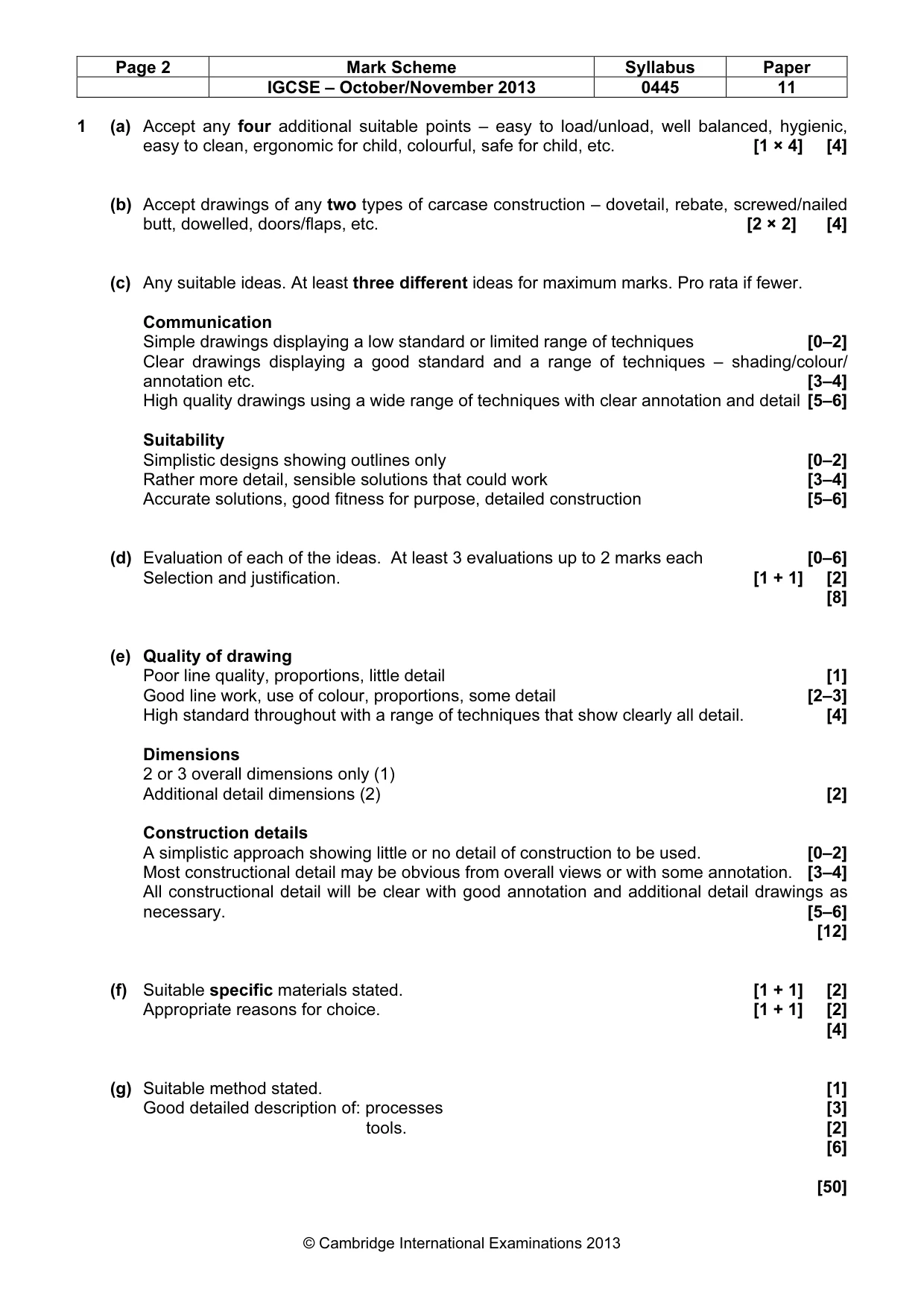 Mark scheme, page 2 of 4