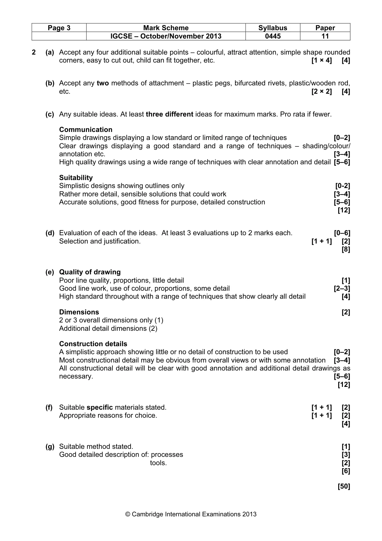 Mark scheme, page 3 of 4