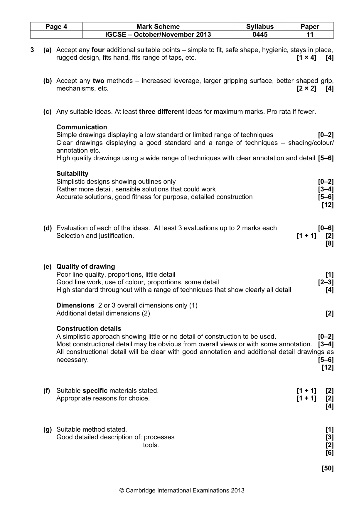 Mark scheme, page 4 of 4