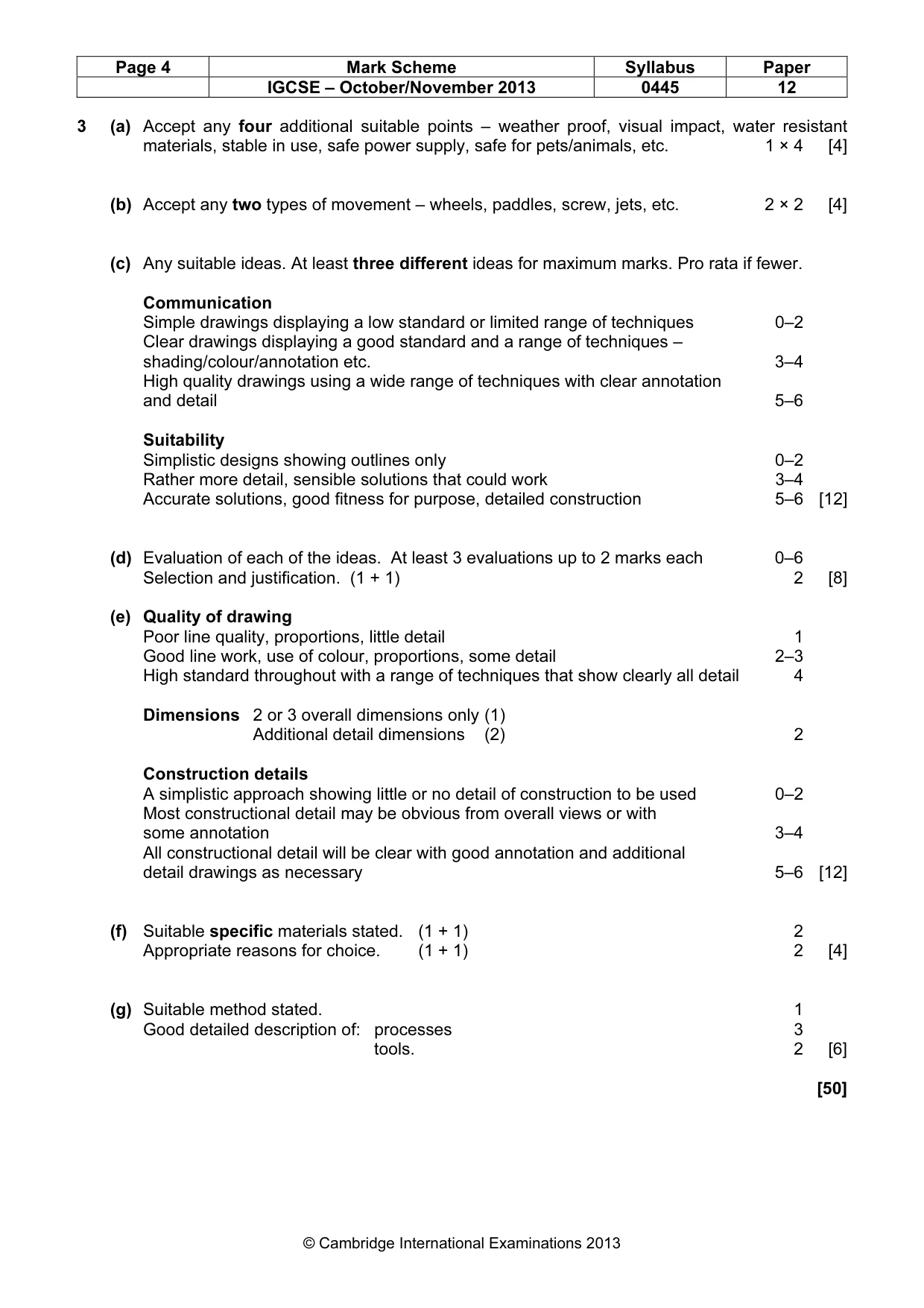 Mark scheme, page 4 of 4
