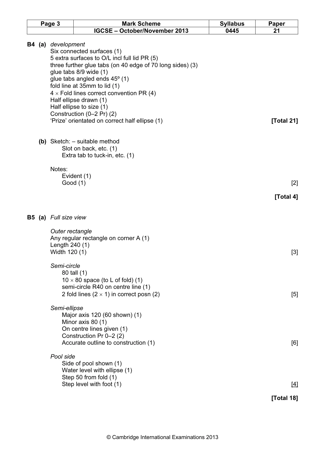Mark scheme, page 3 of 4