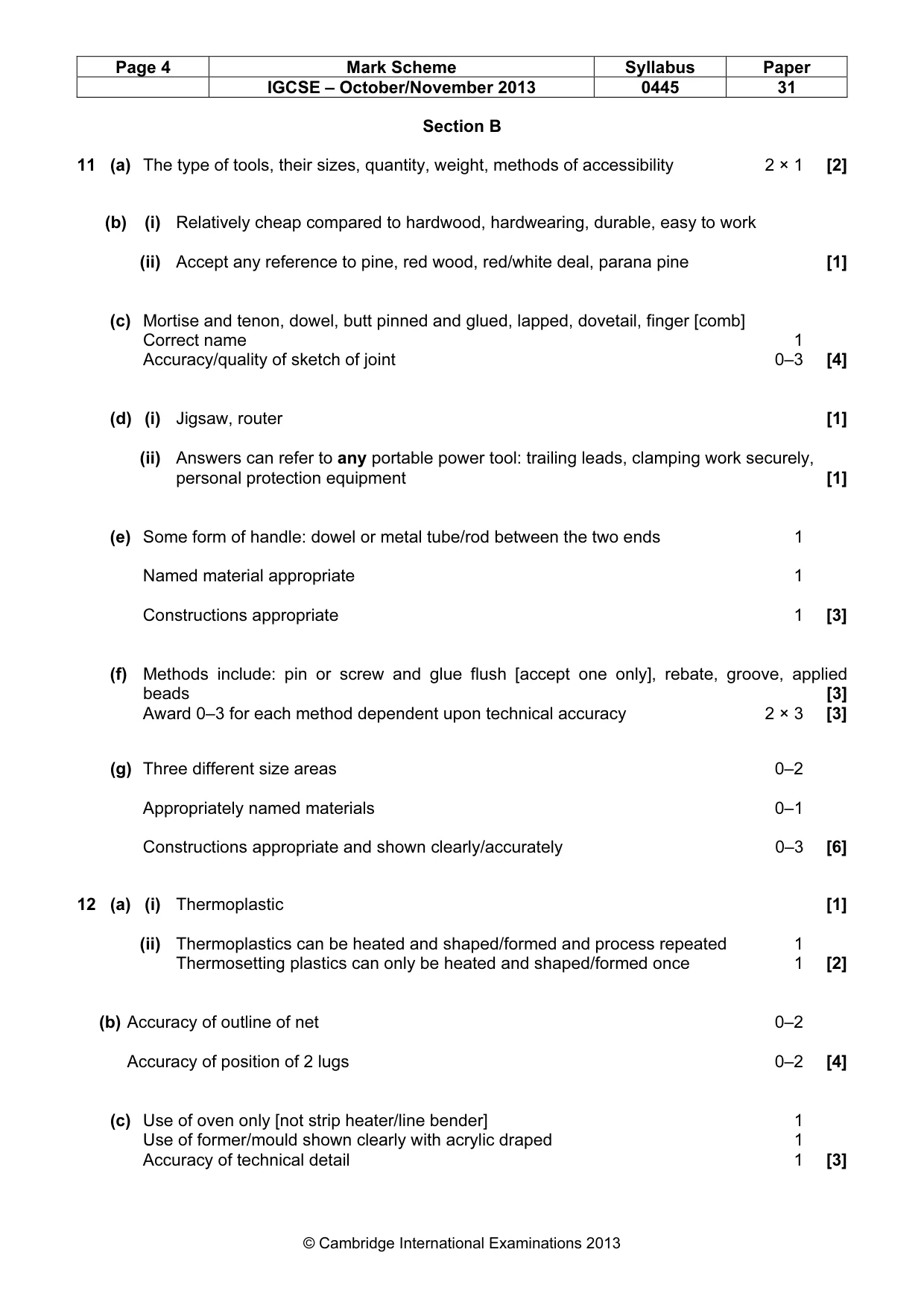 Mark scheme, page 4 of 6