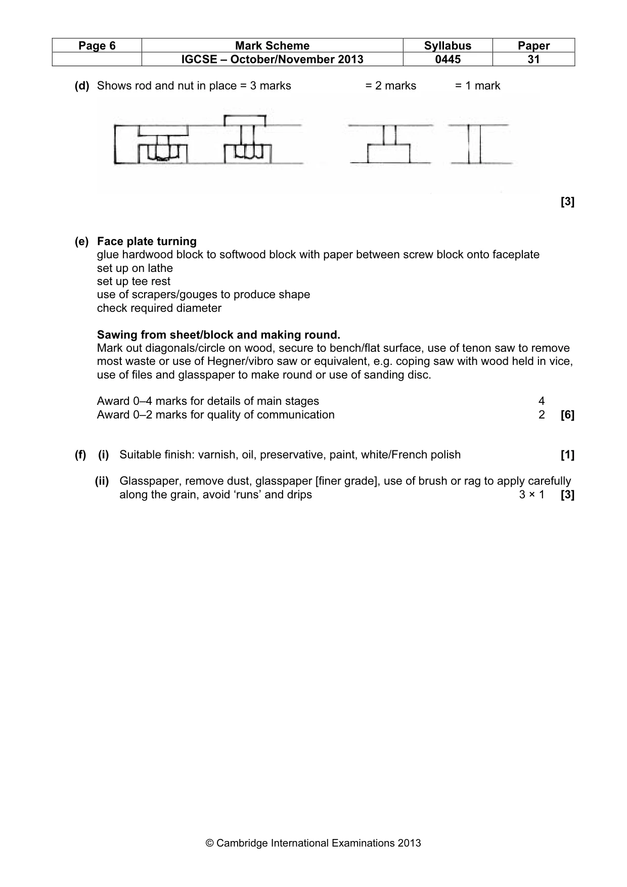 Mark scheme, page 6 of 6
