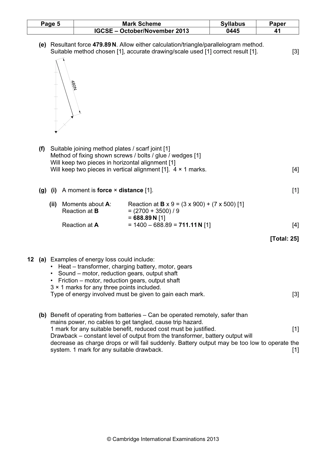 Mark scheme, page 5 of 8