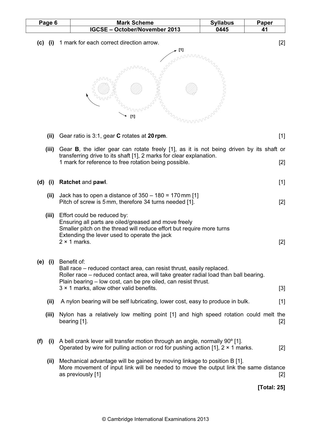 Mark scheme, page 6 of 8