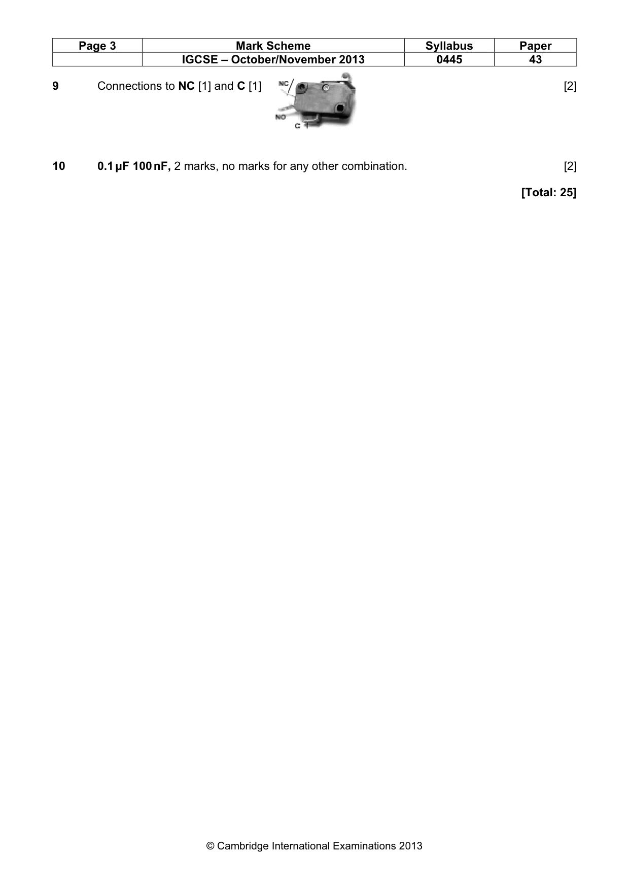 Mark scheme, page 3 of 8