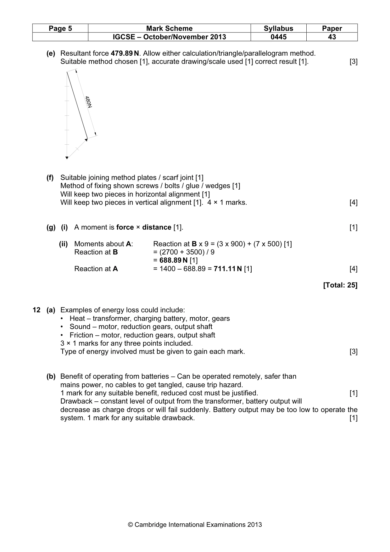 Mark scheme, page 5 of 8