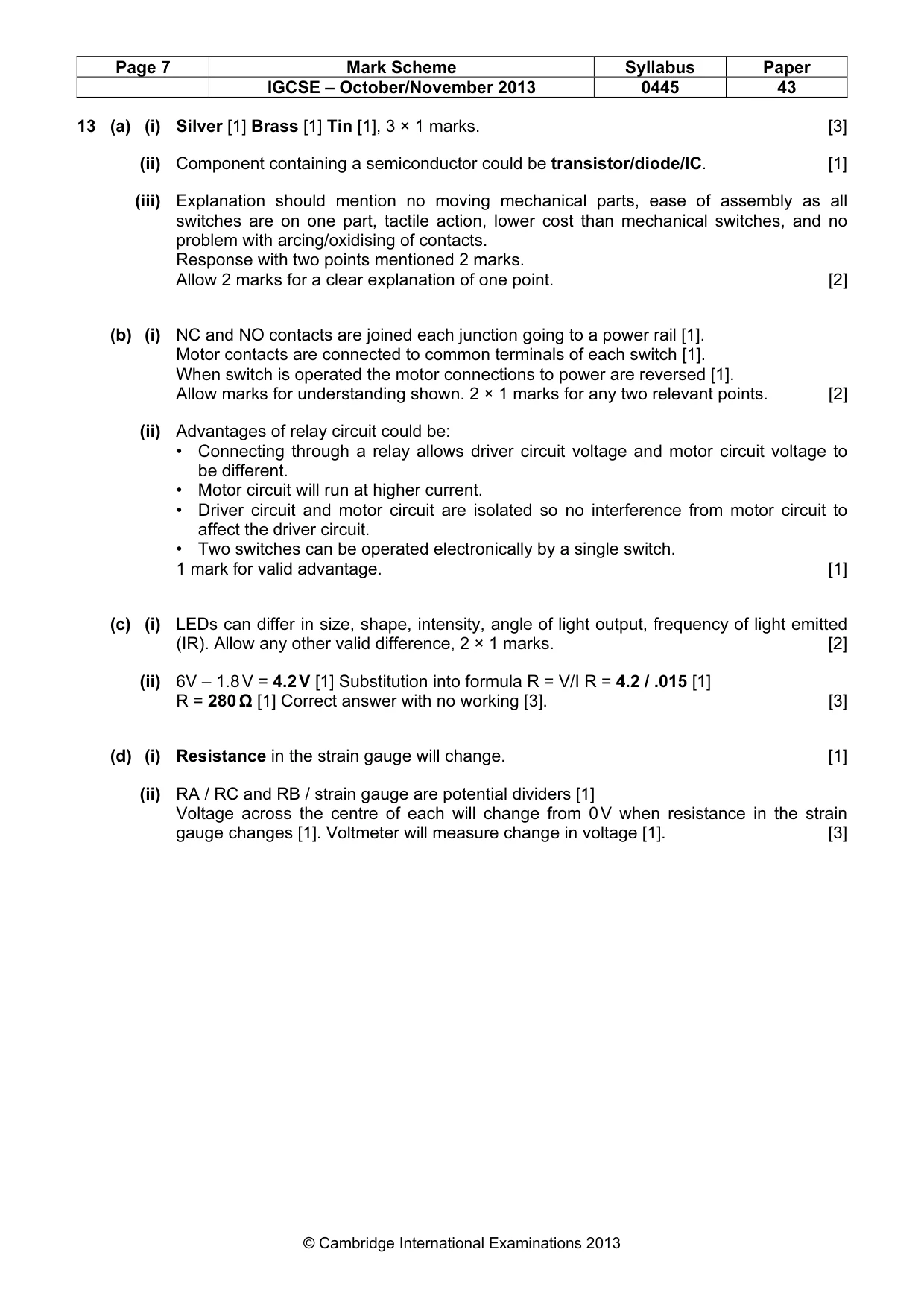 Mark scheme, page 7 of 8