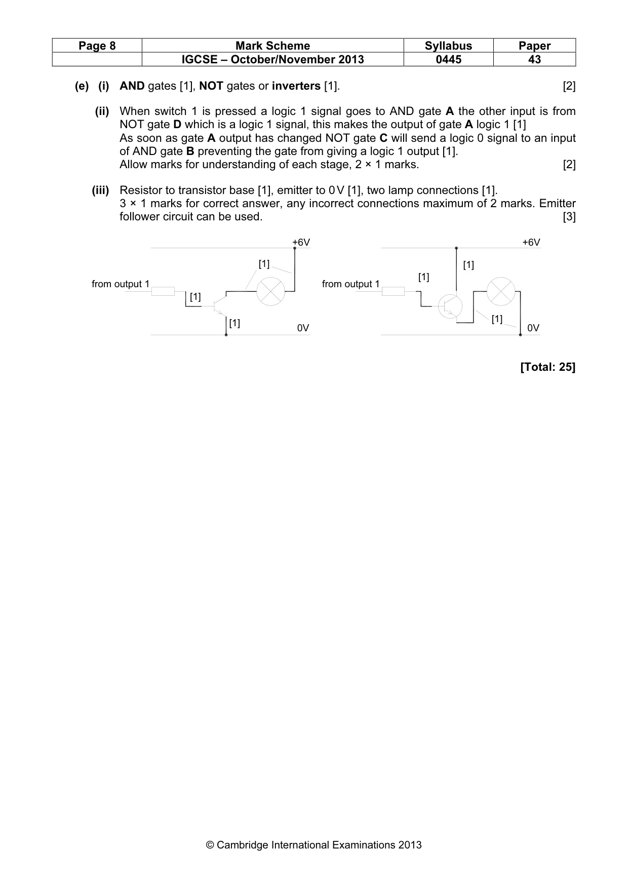 Mark scheme, page 8 of 8