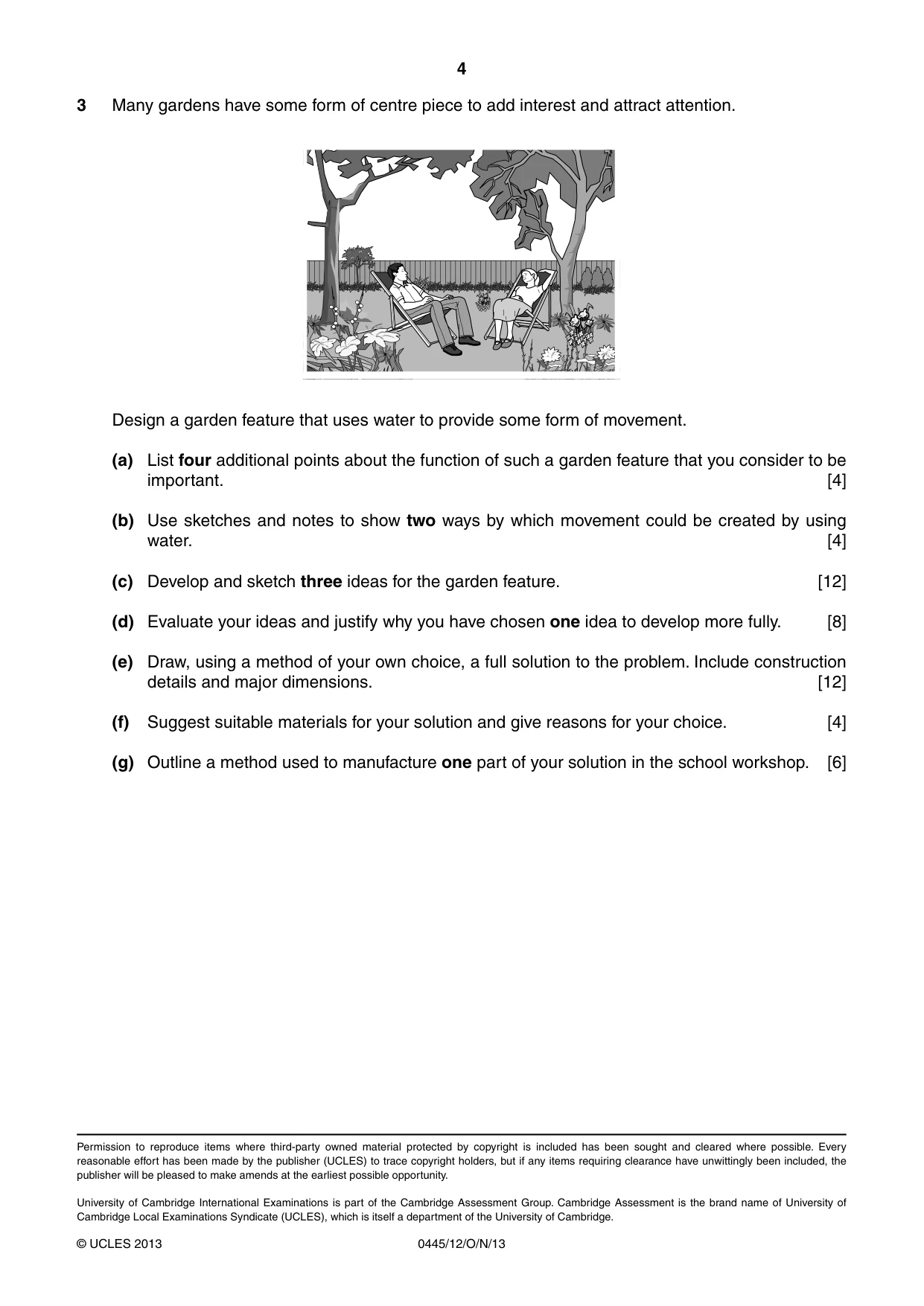 Cambridge IGCSE Design and Technology 0445 2013 Oct/Nov Paper 1 · Variant 2 question paper, page 4 of 4